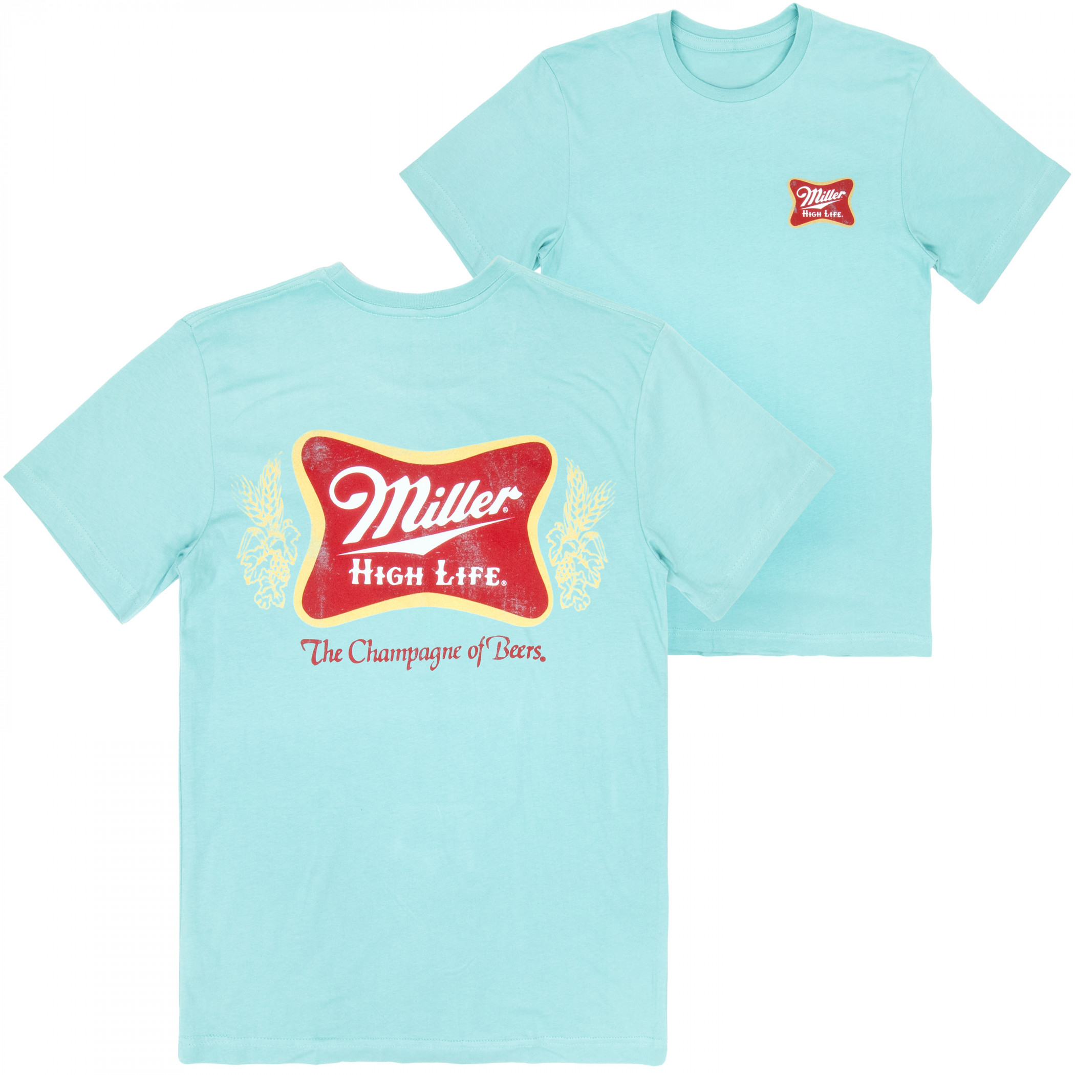 Miller High Life Logo Saltwater Colorway Front and Back Print T-Shirt