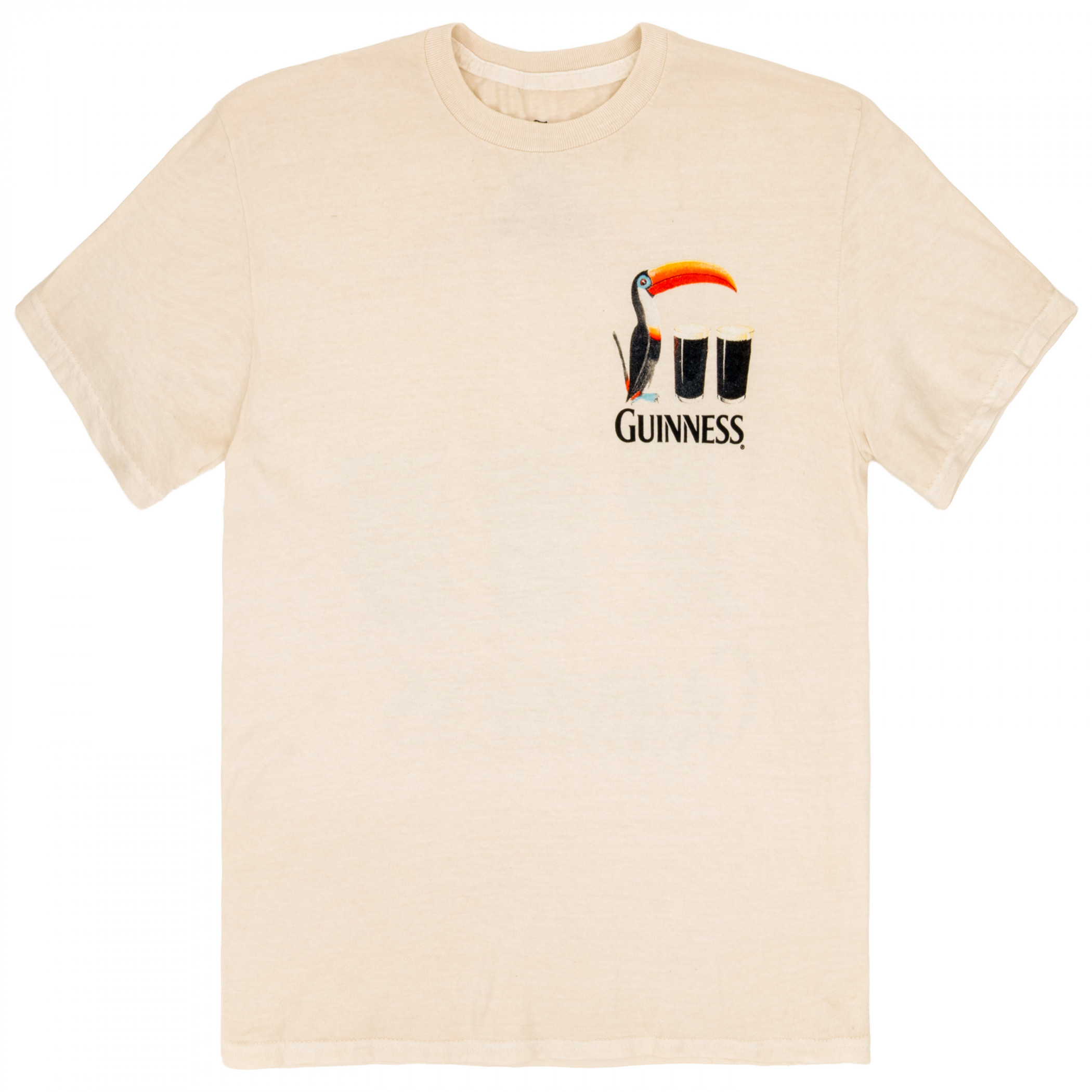 Guinness Toucan Two Pints Mineral Wash Front and Back Print T-Shirt