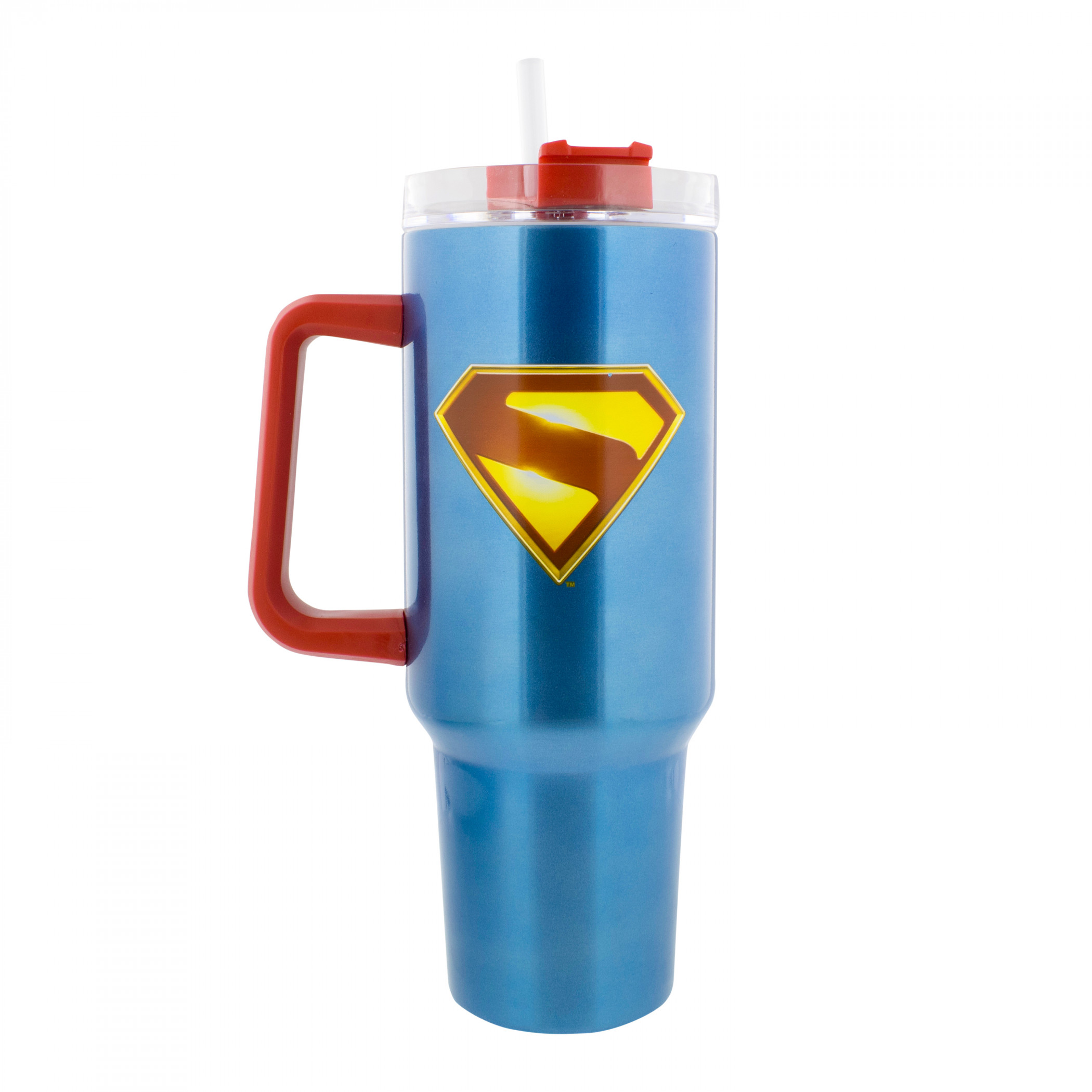 Superman James Gunn Double Walled Stainless Steel 40oz Travel Mug, Blue