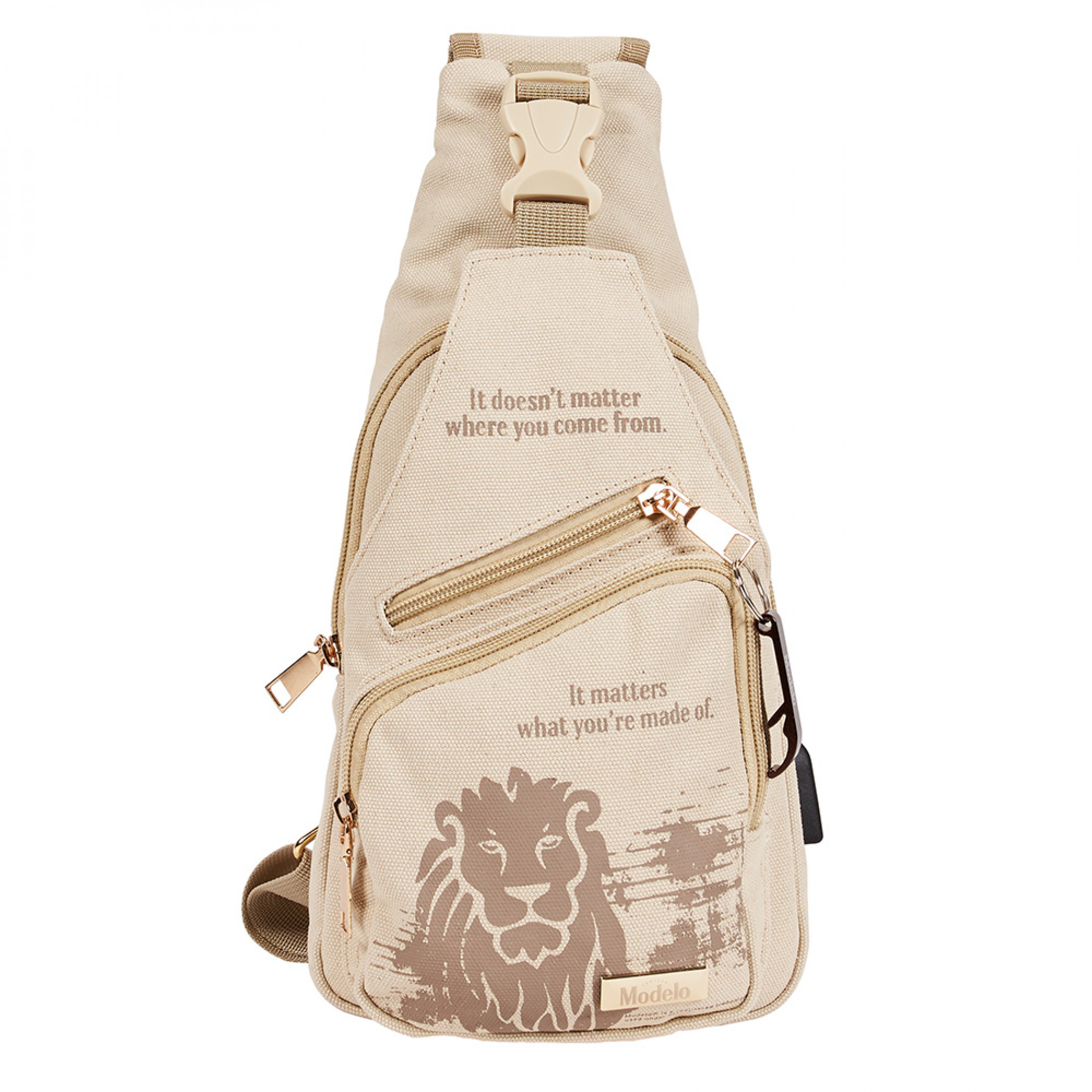 Modelo Tan Lion Crossbody Bag with Bottle Opener