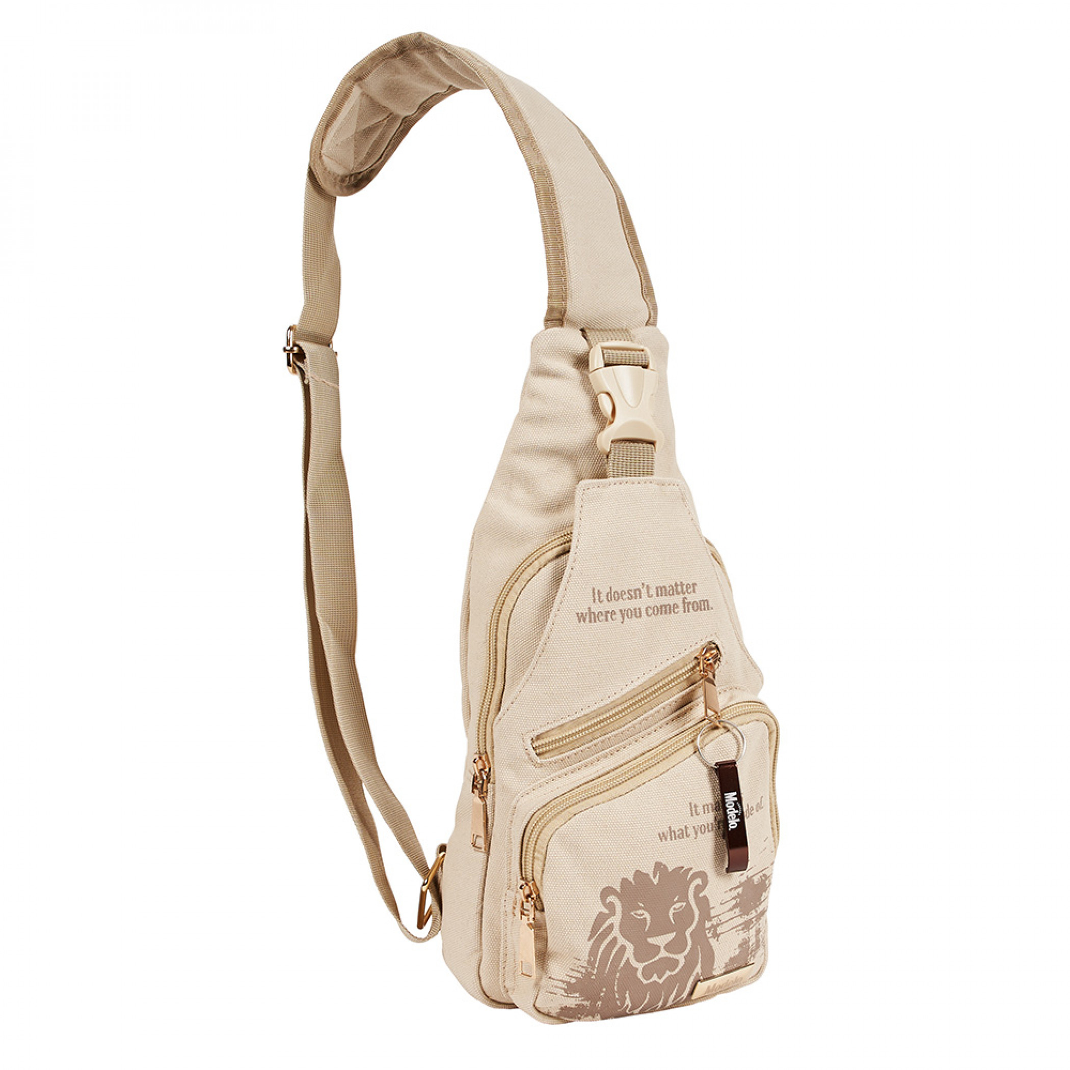 Modelo Tan Lion Crossbody Bag with Bottle Opener