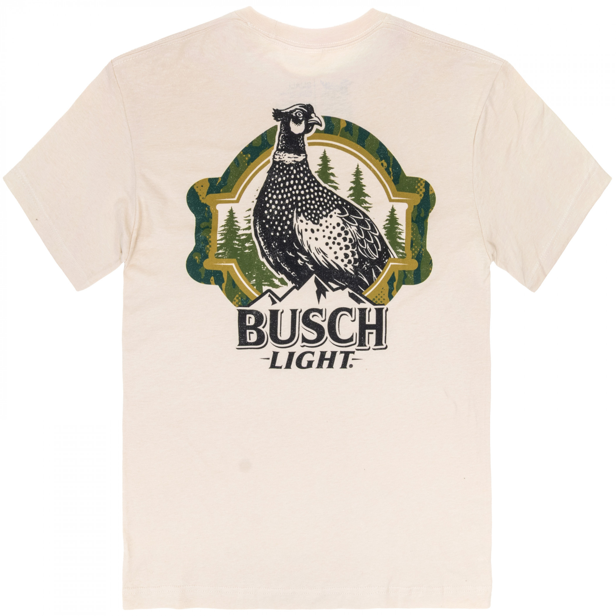 Busch Light Hunting Can Art Pheasant Overlook Front Back Print T-Shirt