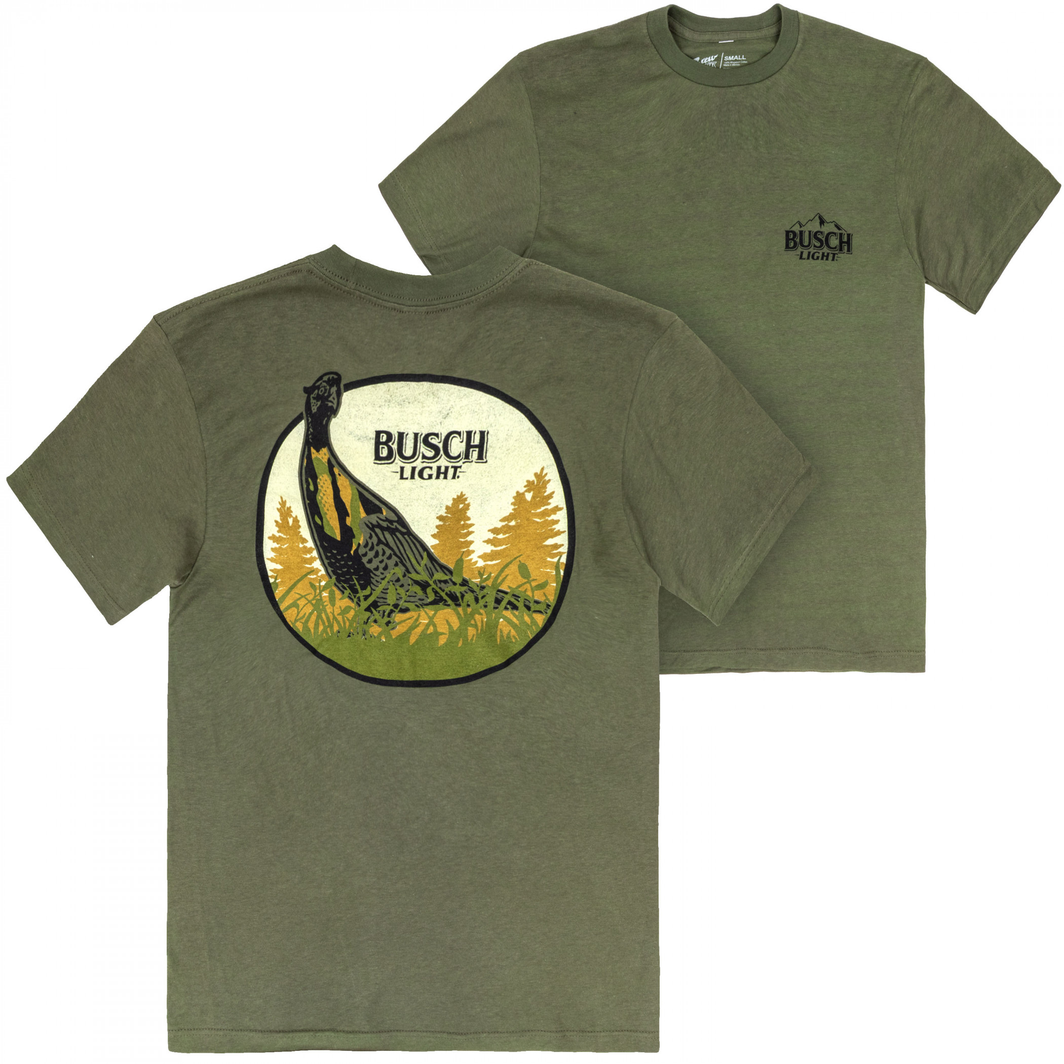 Busch Light Hunting Can Art Pheasant Frame Front Back Print T-Shirt