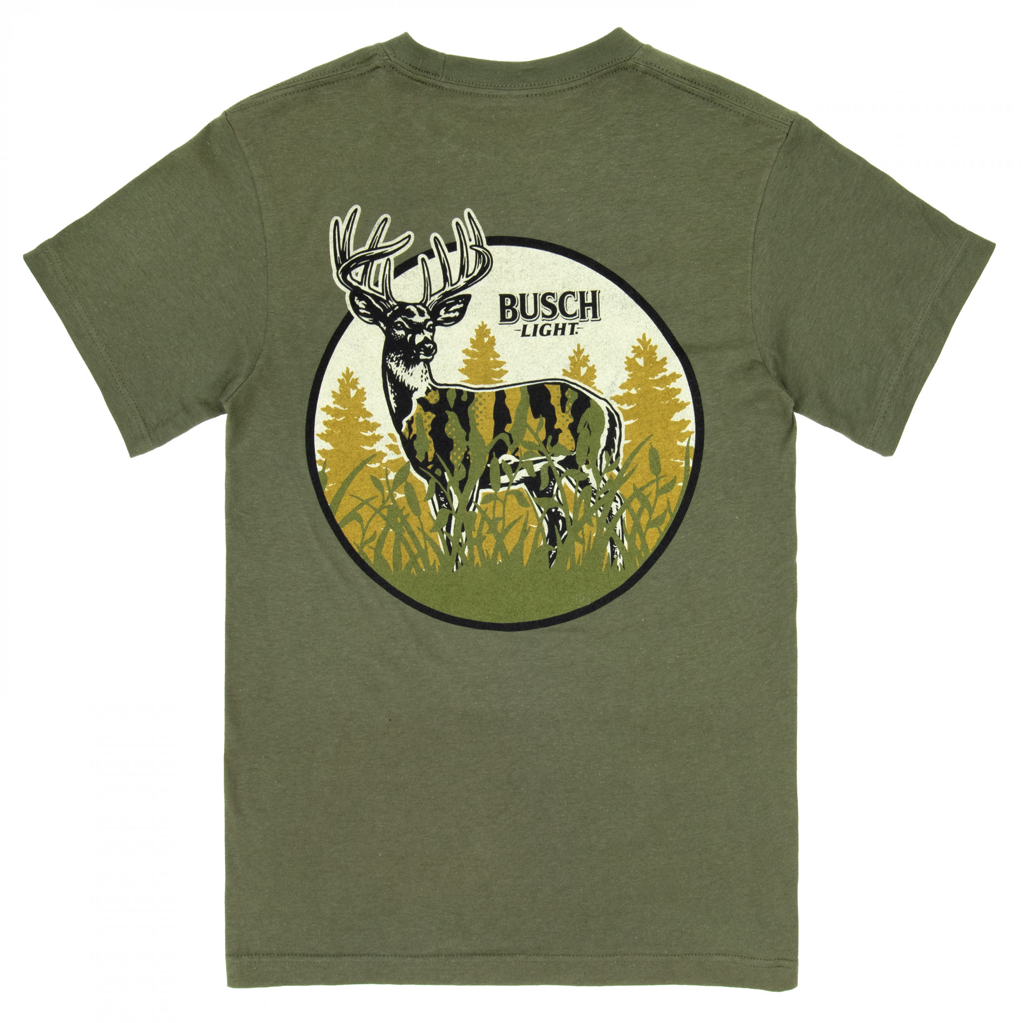 Busch Light Hunting Can Art Deer Frame Front and Back Print T-Shirt