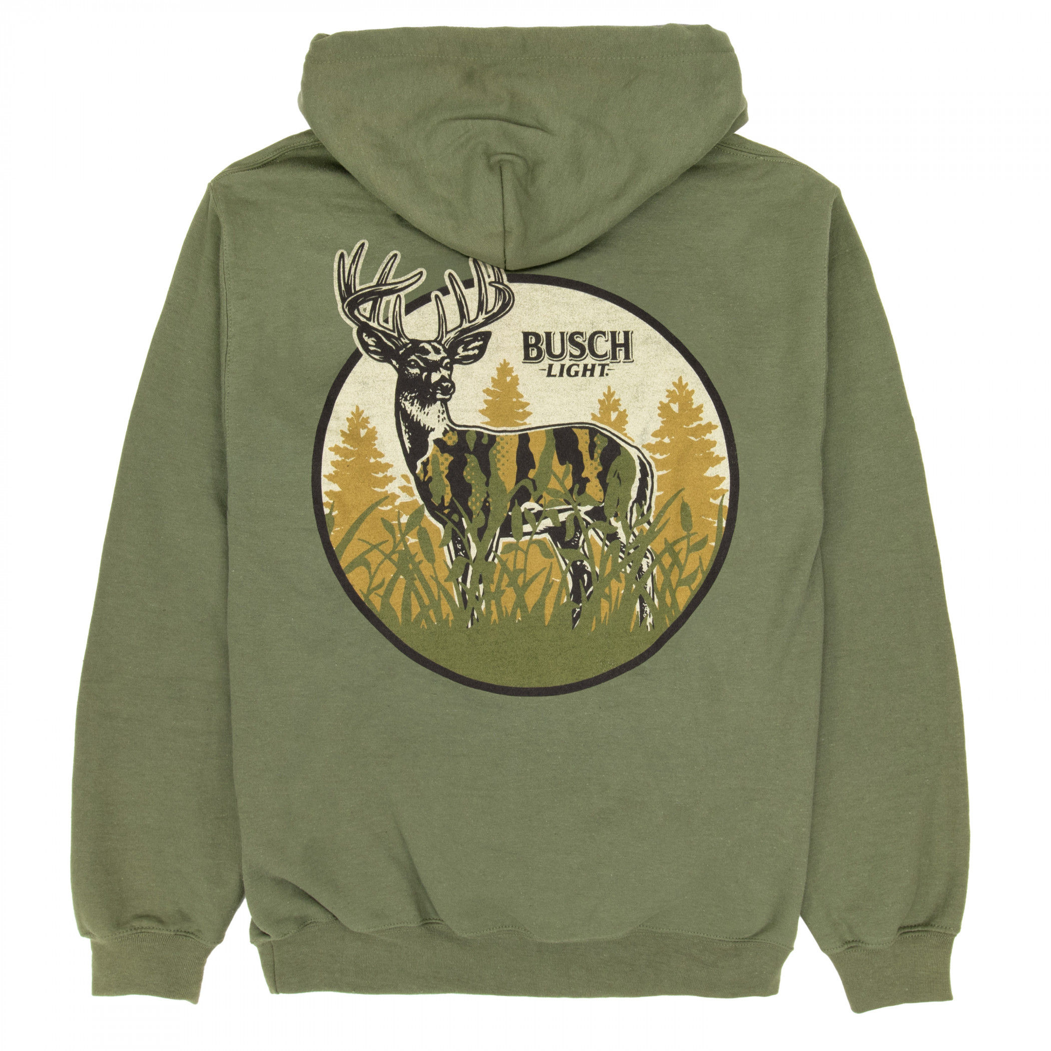 Busch Light Hunting Can Art Deer Frame Front Back Print Hoodie