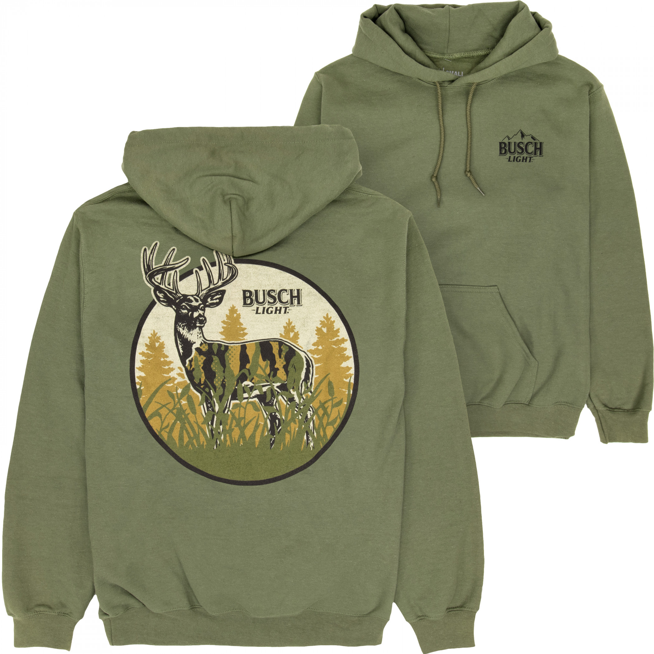 Busch Light Hunting Can Art Deer Frame Front Back Print Hoodie