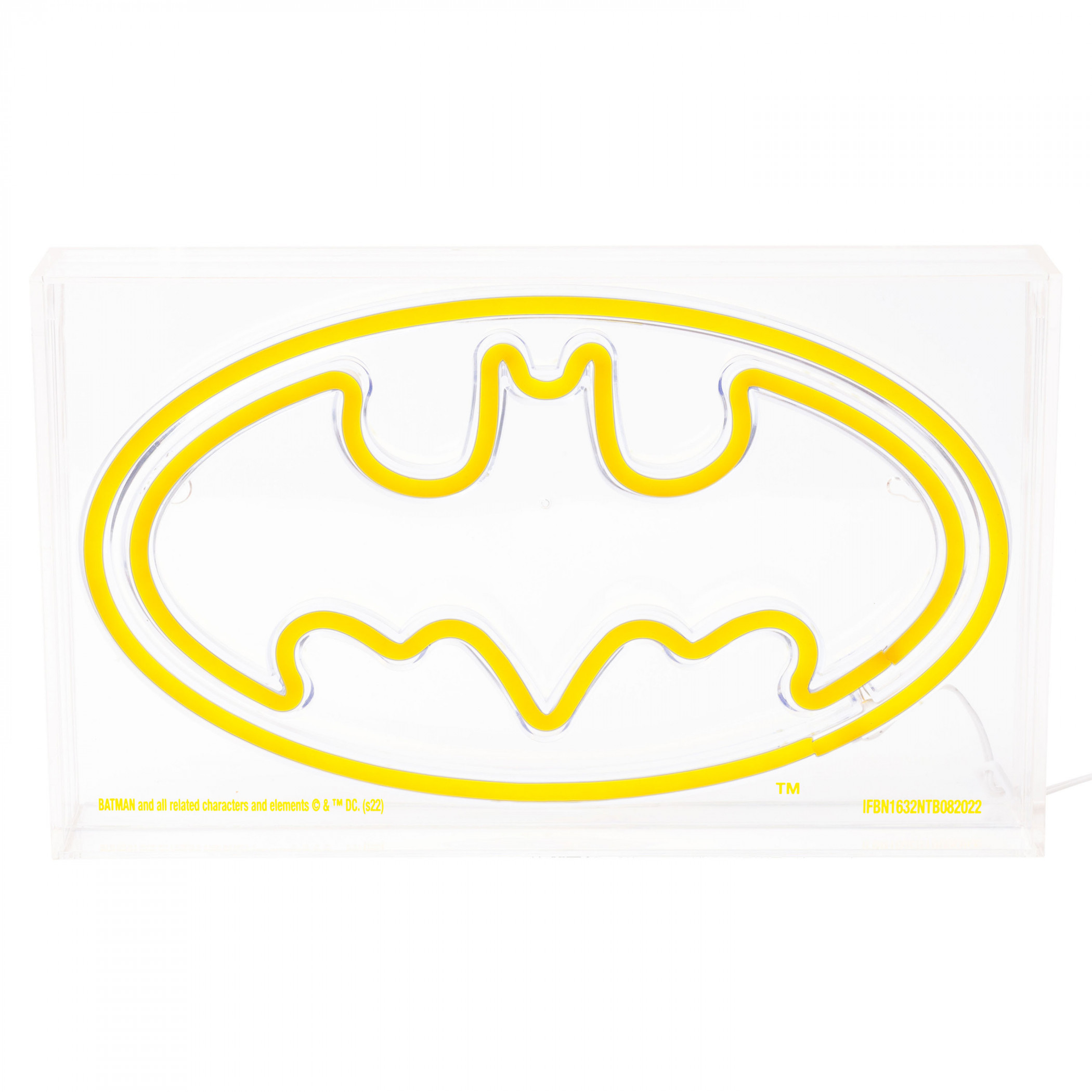 Batman Logo Boxed 12' x 7' Neon Light Box, Yellow