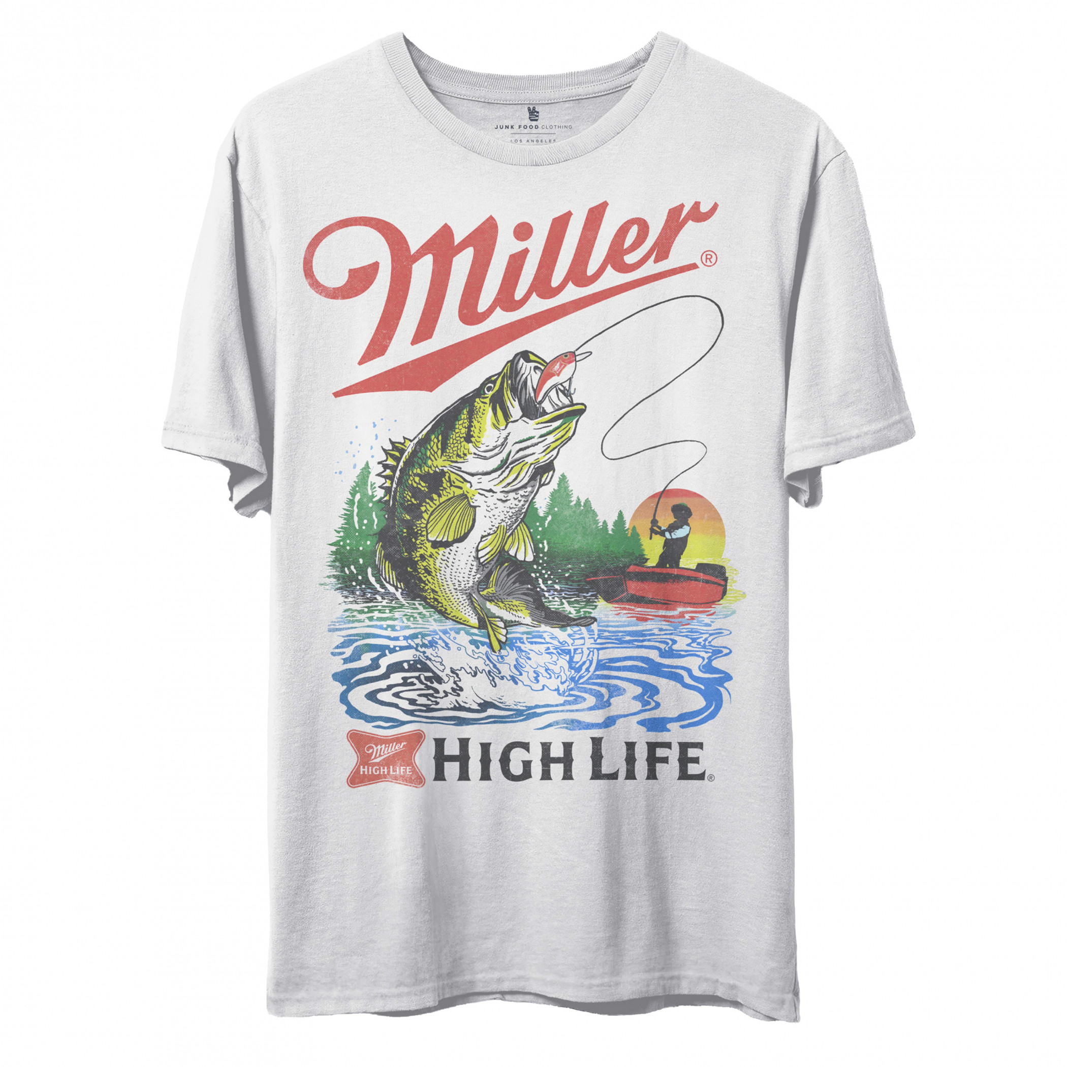 Miller High Life Bass Fishing T-Shirt by Junk Food