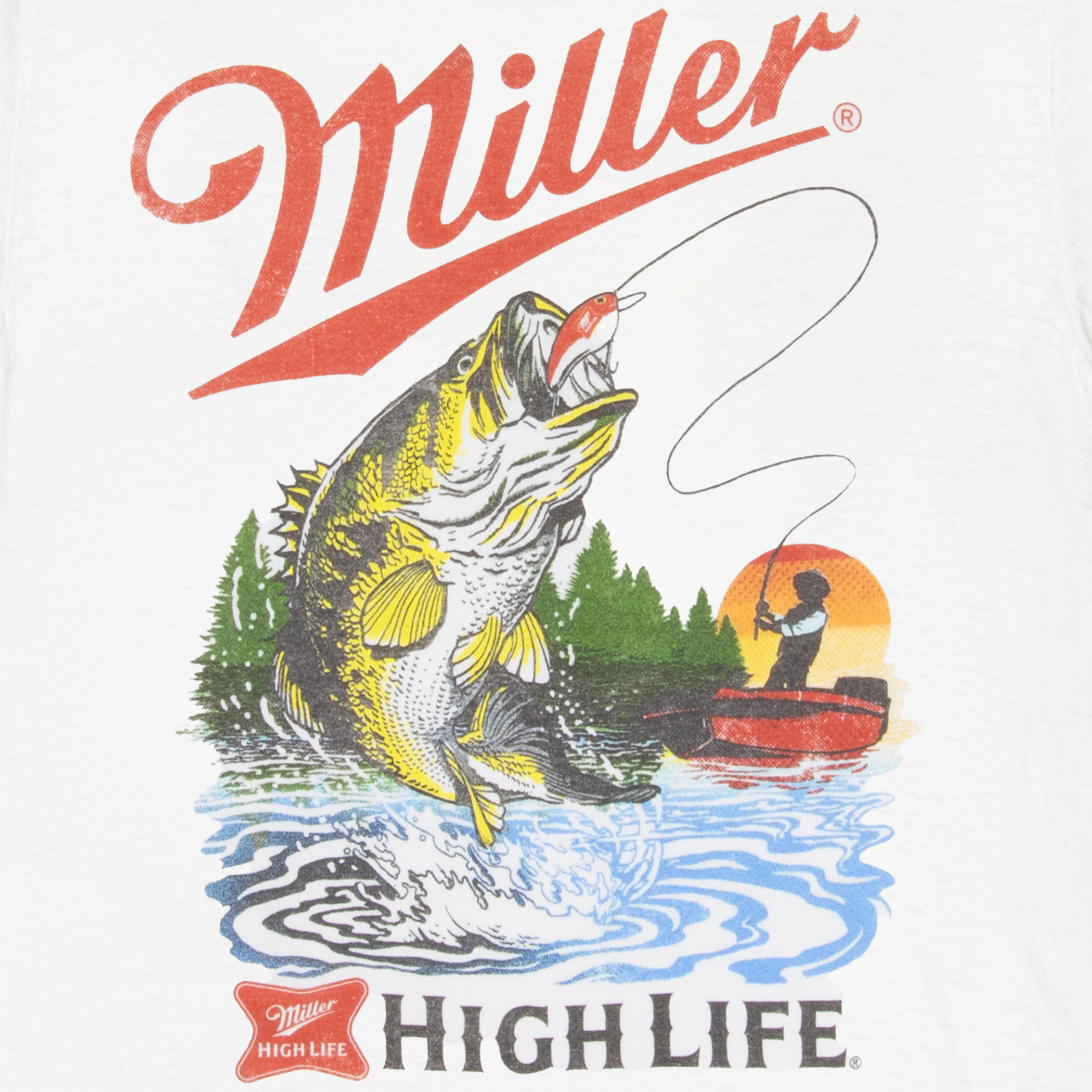 Miller High Life Bass Fishing T-Shirt by Junk Food