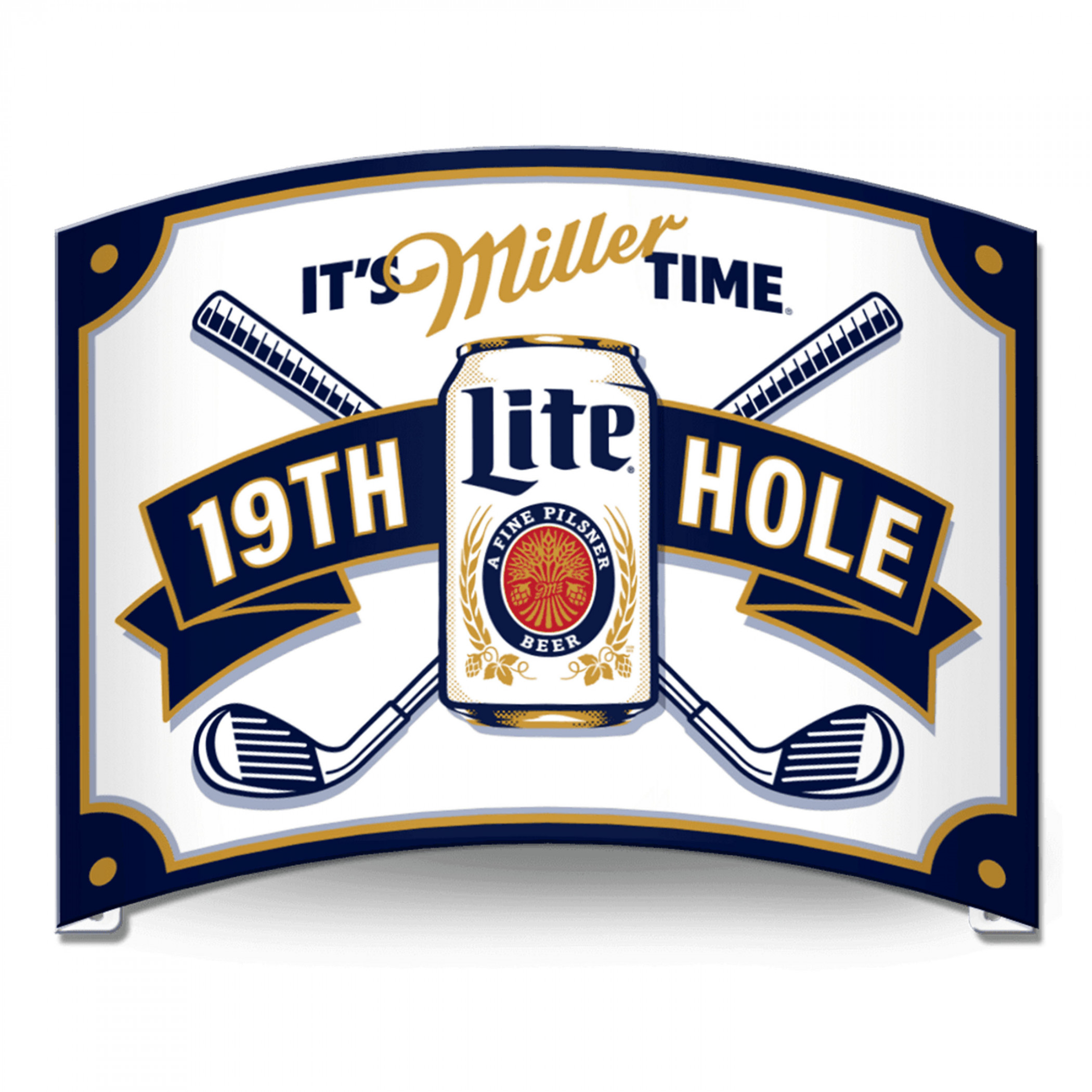 Miller Lite 19th Hole Curved Tin Sign