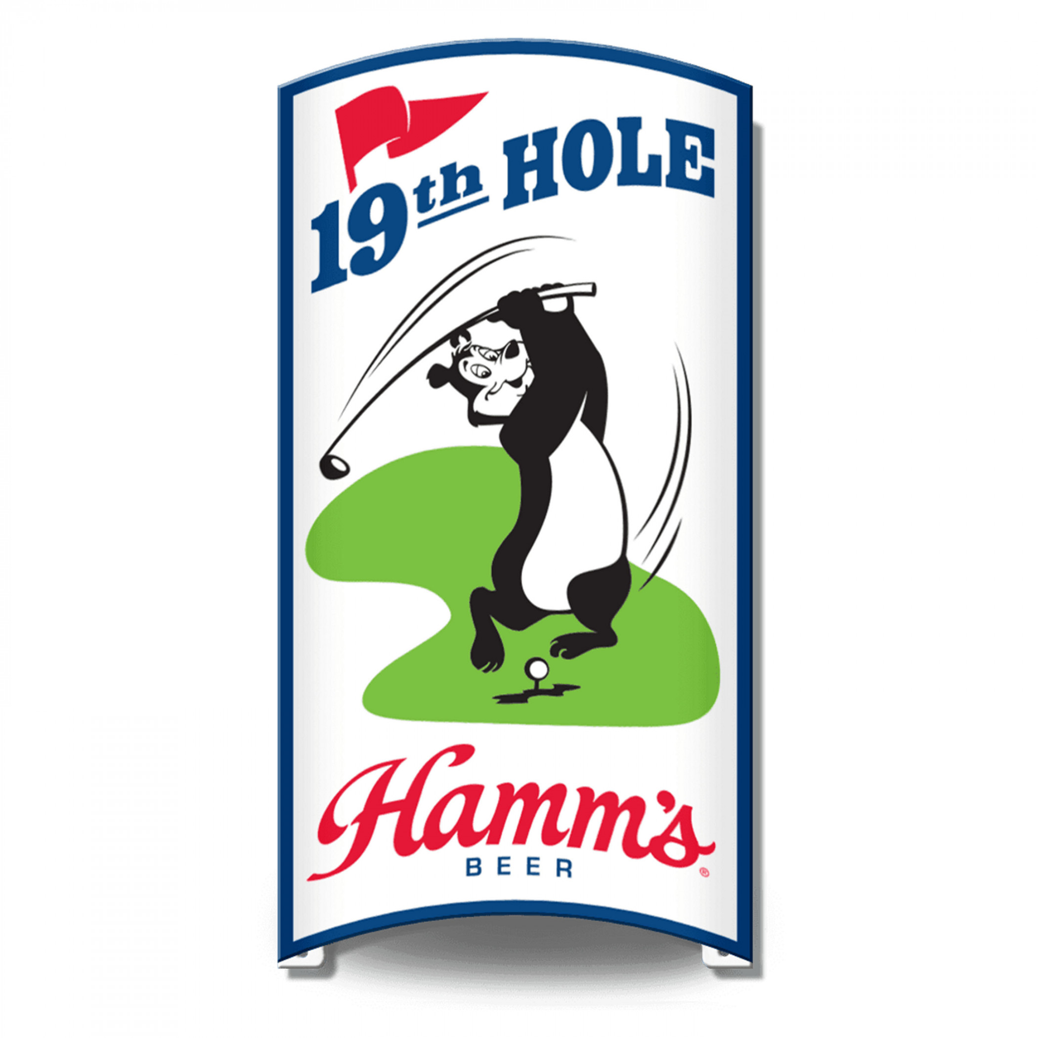 Hamm's Beer 19th Hole Curved Tin Sign