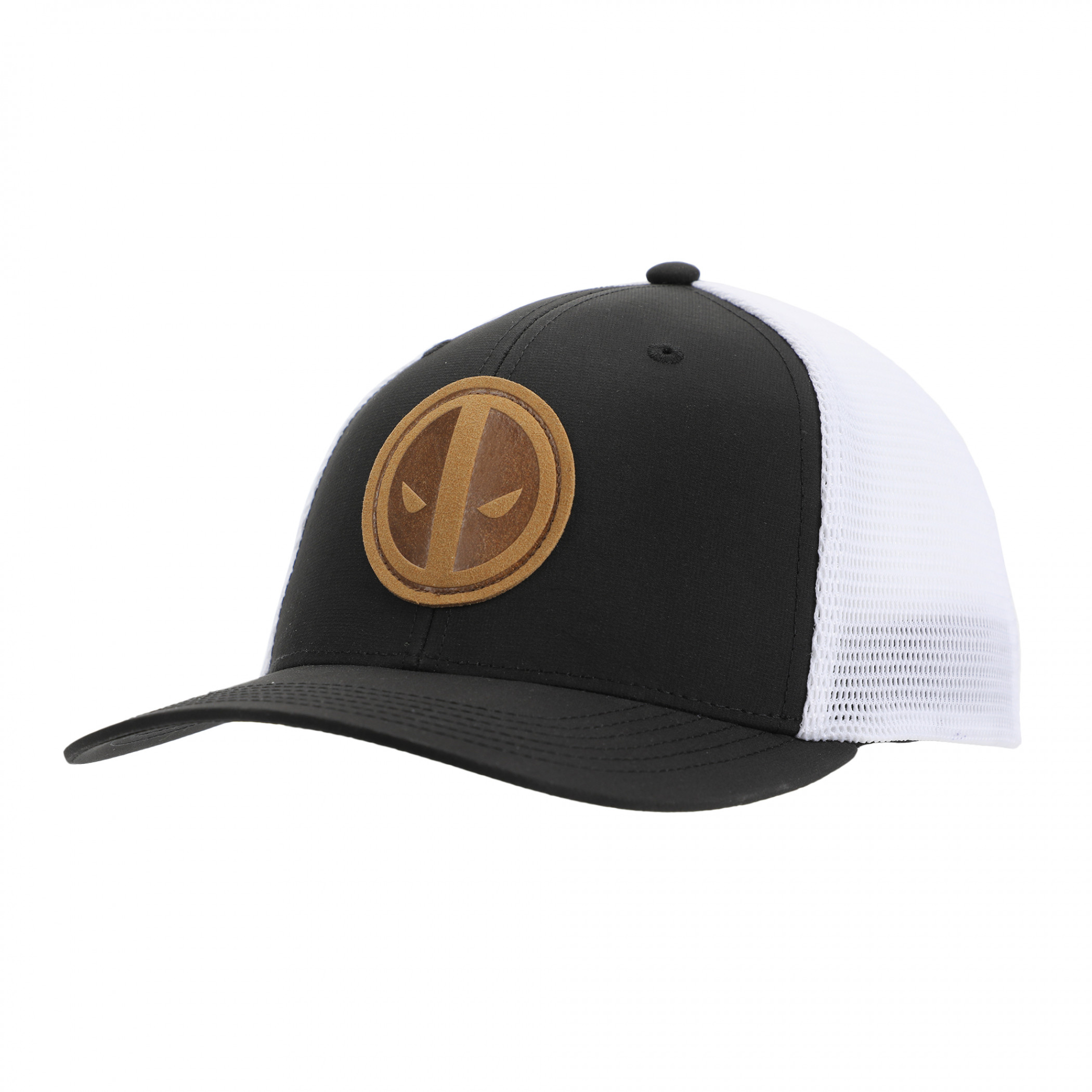 Deadpool Logo Patch Snapback Trucker Hat, Black