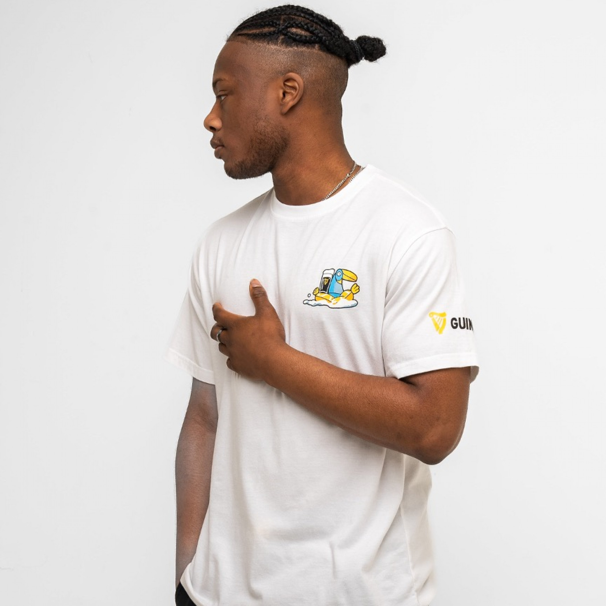 Guinness Seb Curi Lovely Day Back & Front Print White T-Shirt