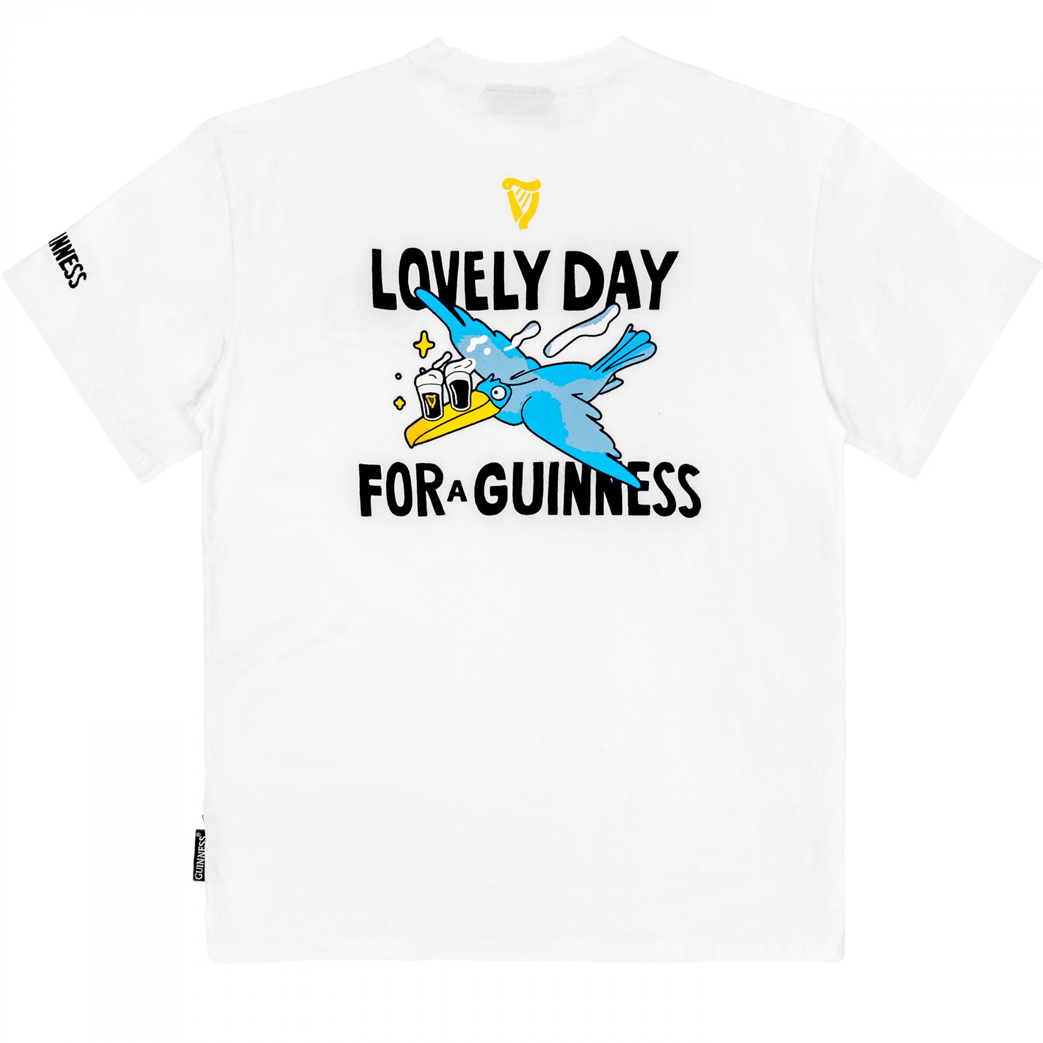 Guinness Seb Curi Lovely Day Back & Front Print White T-Shirt