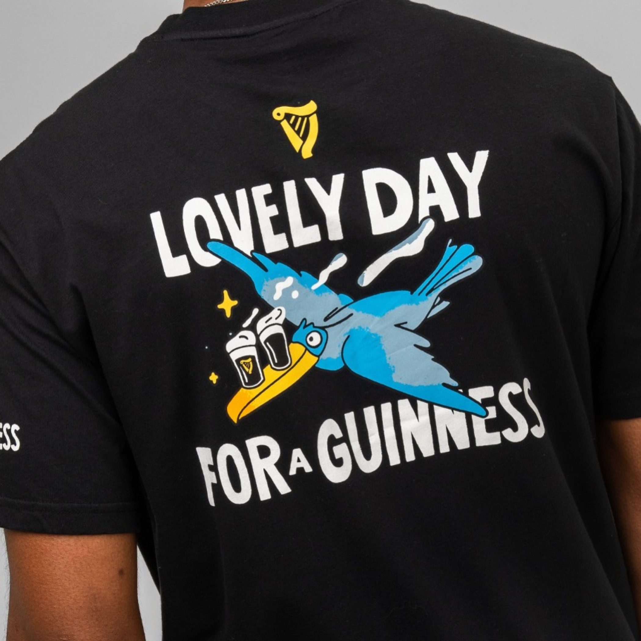 Guinness Seb Curi Lovely Day Back & Front Print Black T-Shirt