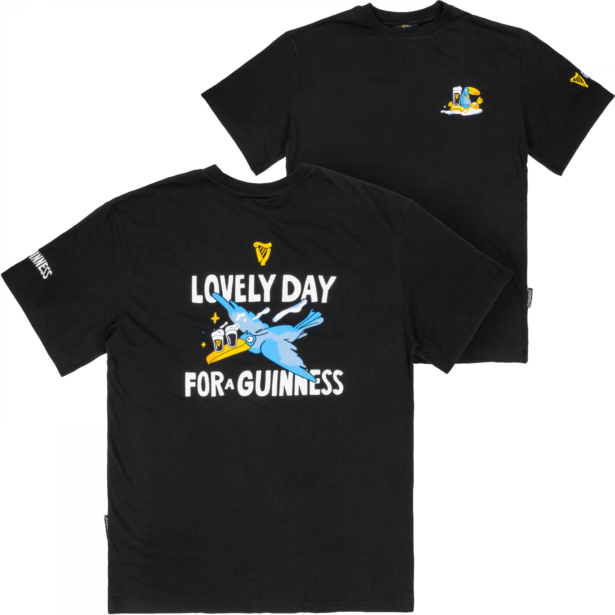 Guinness Seb Curi Lovely Day Back & Front Print Black T-Shirt