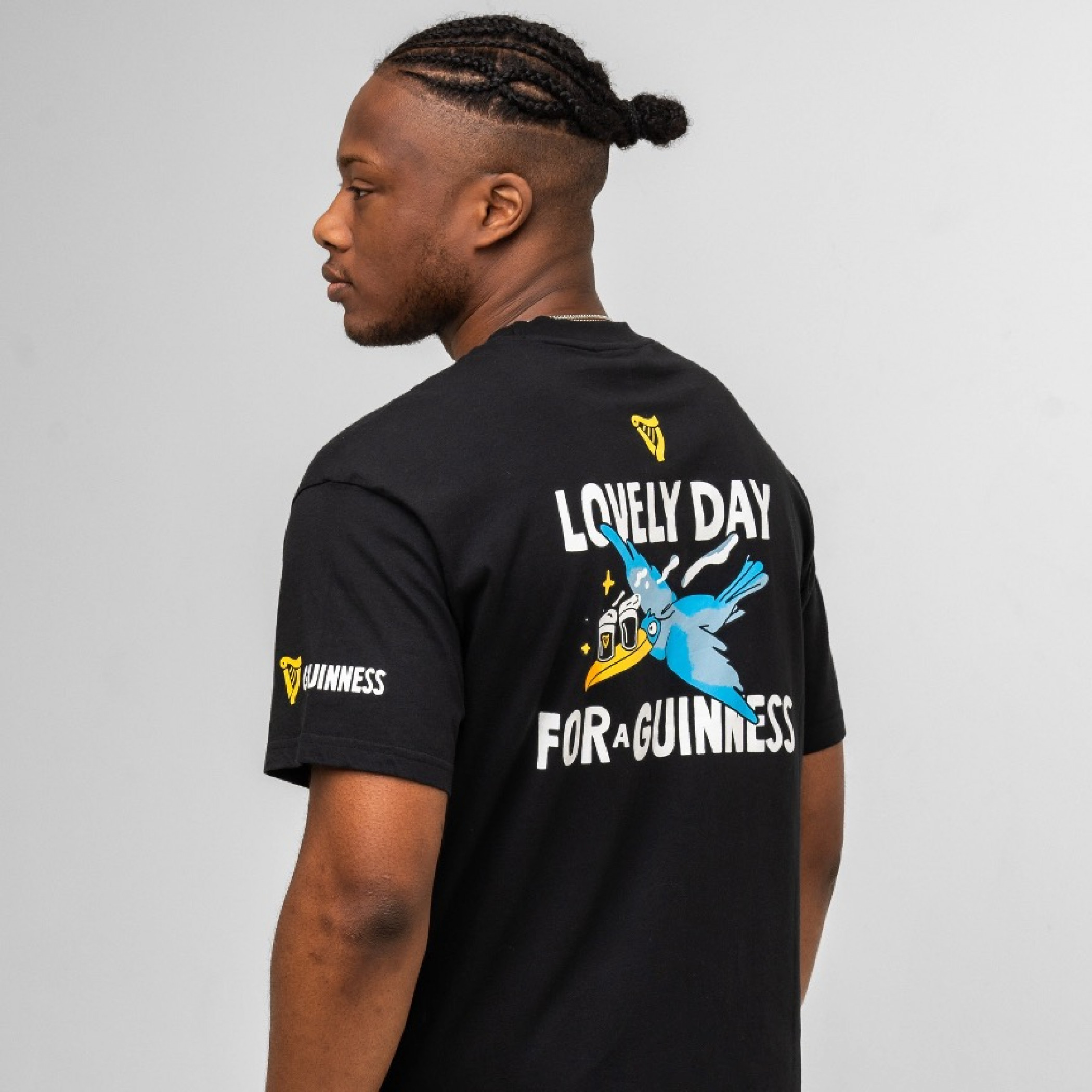 Guinness Seb Curi Lovely Day Back & Front Print Black T-Shirt
