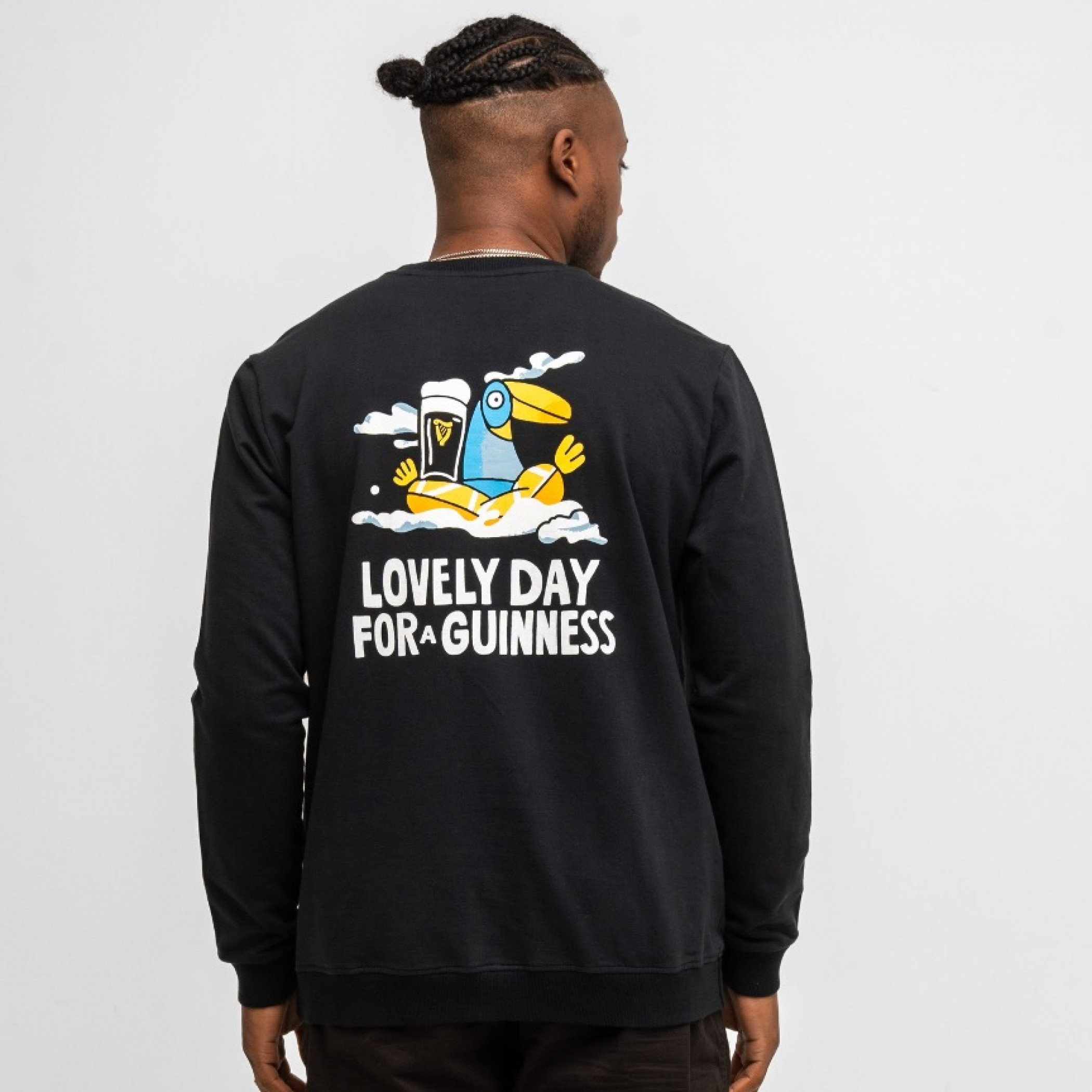 Guinness Seb Curi Lovely Day Back & Front Print Black Sweatshirt