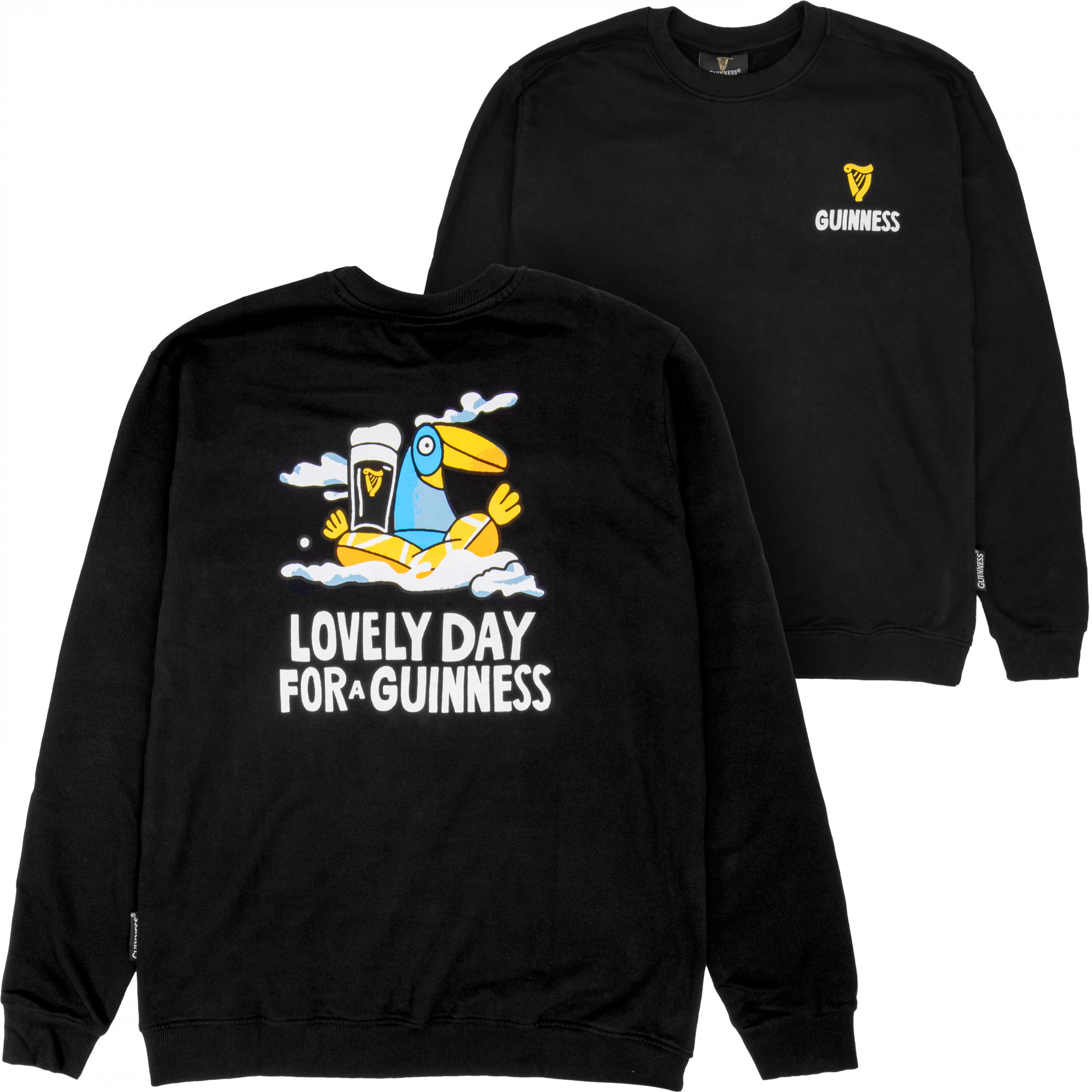 Guinness Seb Curi Lovely Day Back & Front Print Black Sweatshirt