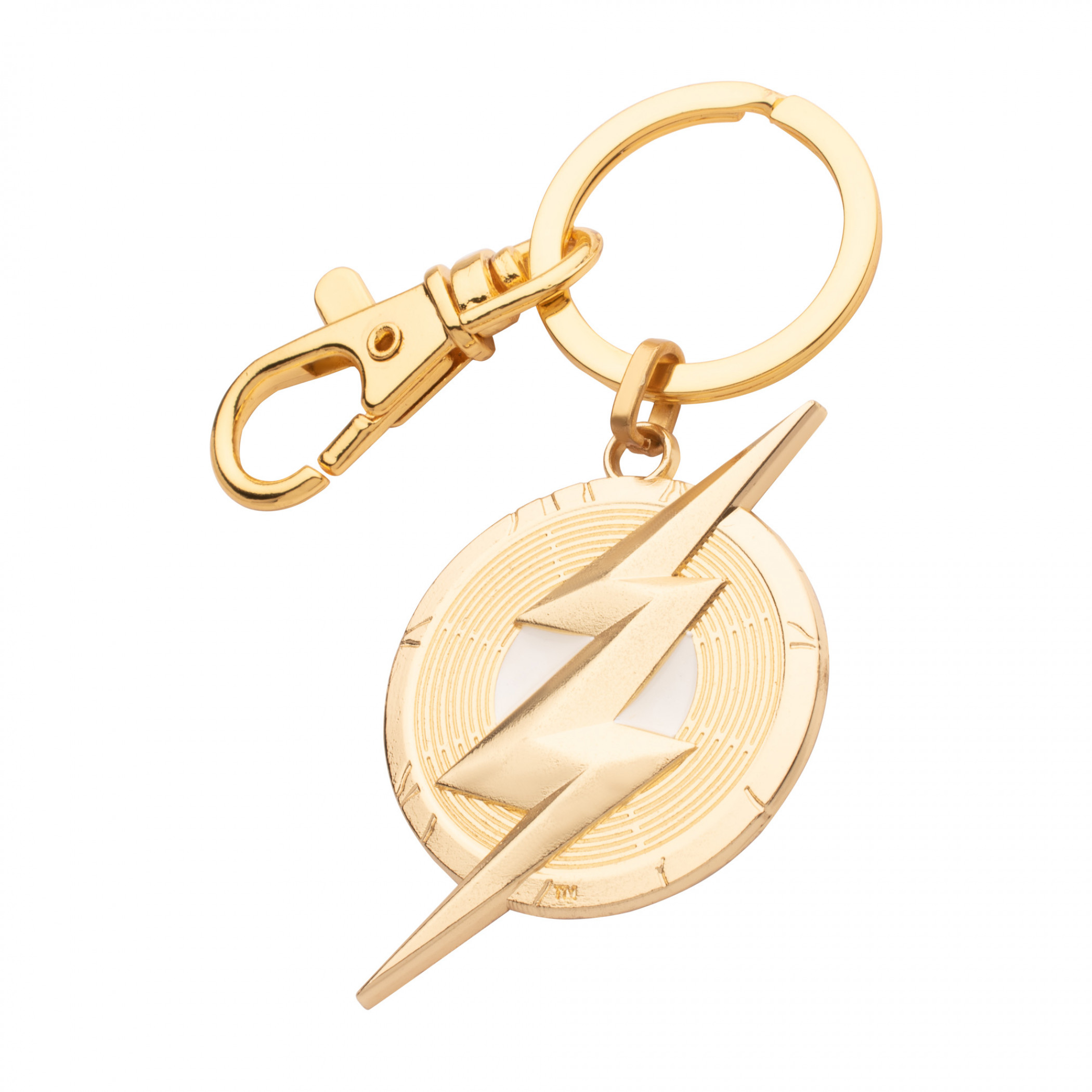 The Flash Glow-in-the-dark Gold Logo Keychain, Gold