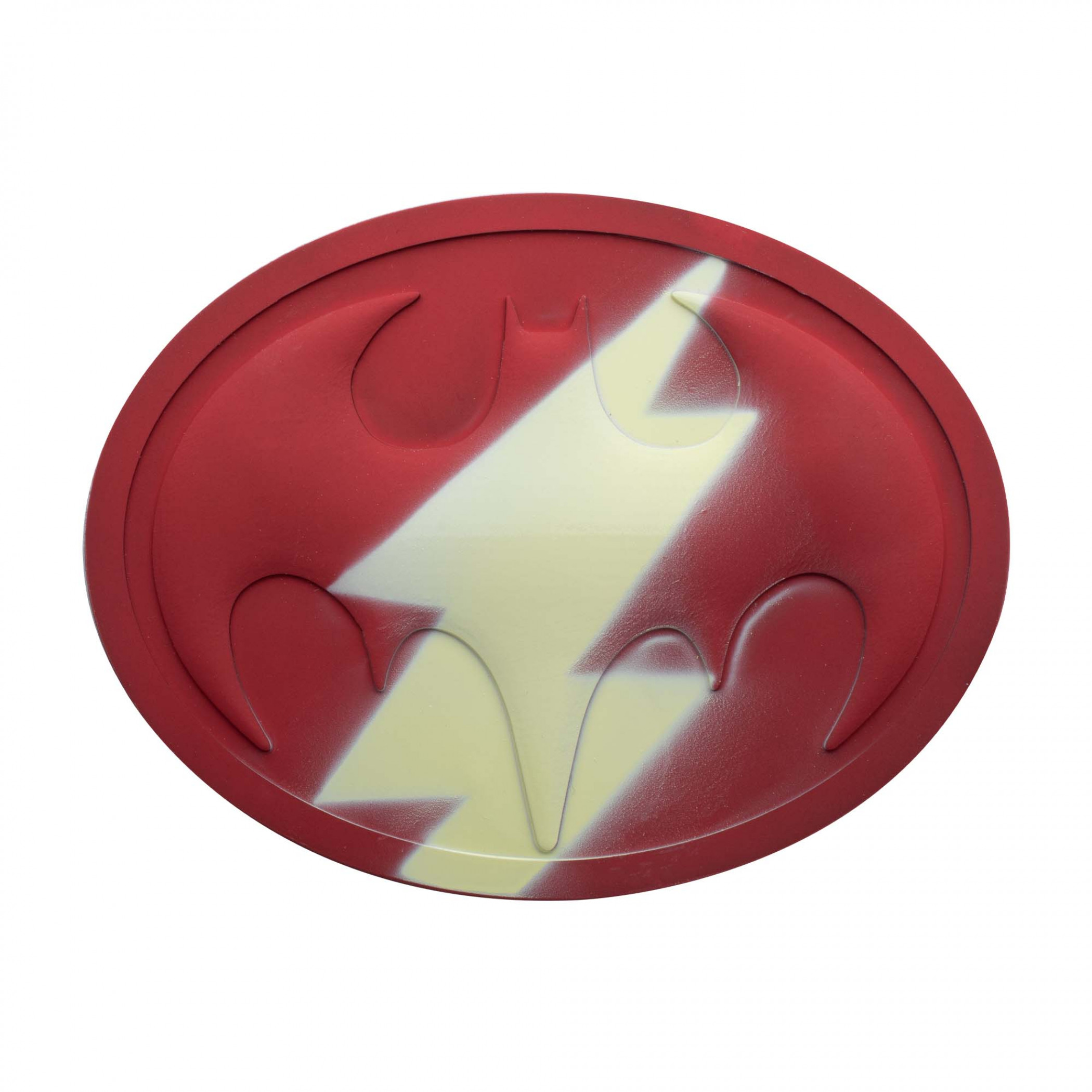 The Flash Painted Over Batman Logo Lapel Pin, Red