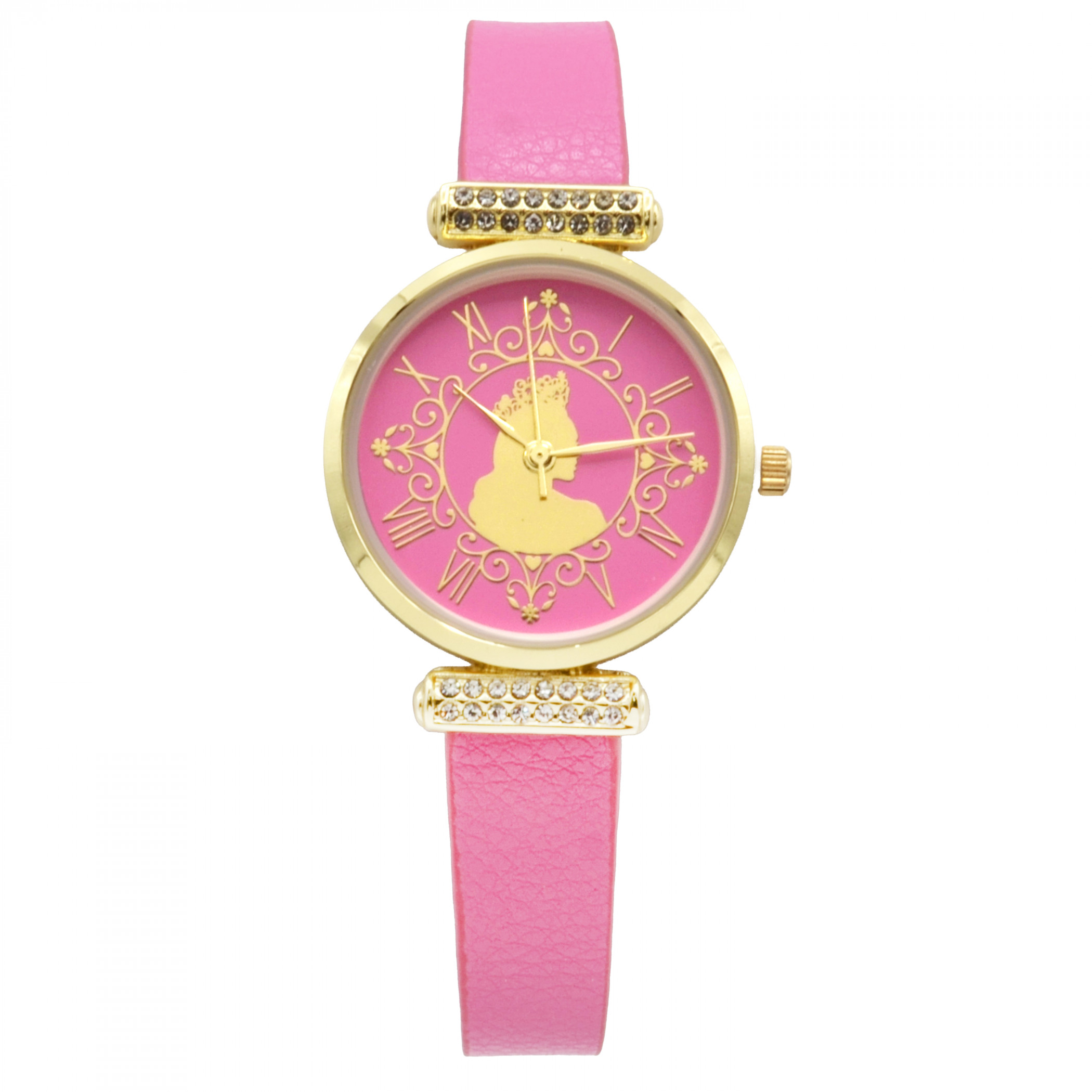Wicked Analog Pink and Gold Watch with Pink Band, Pink