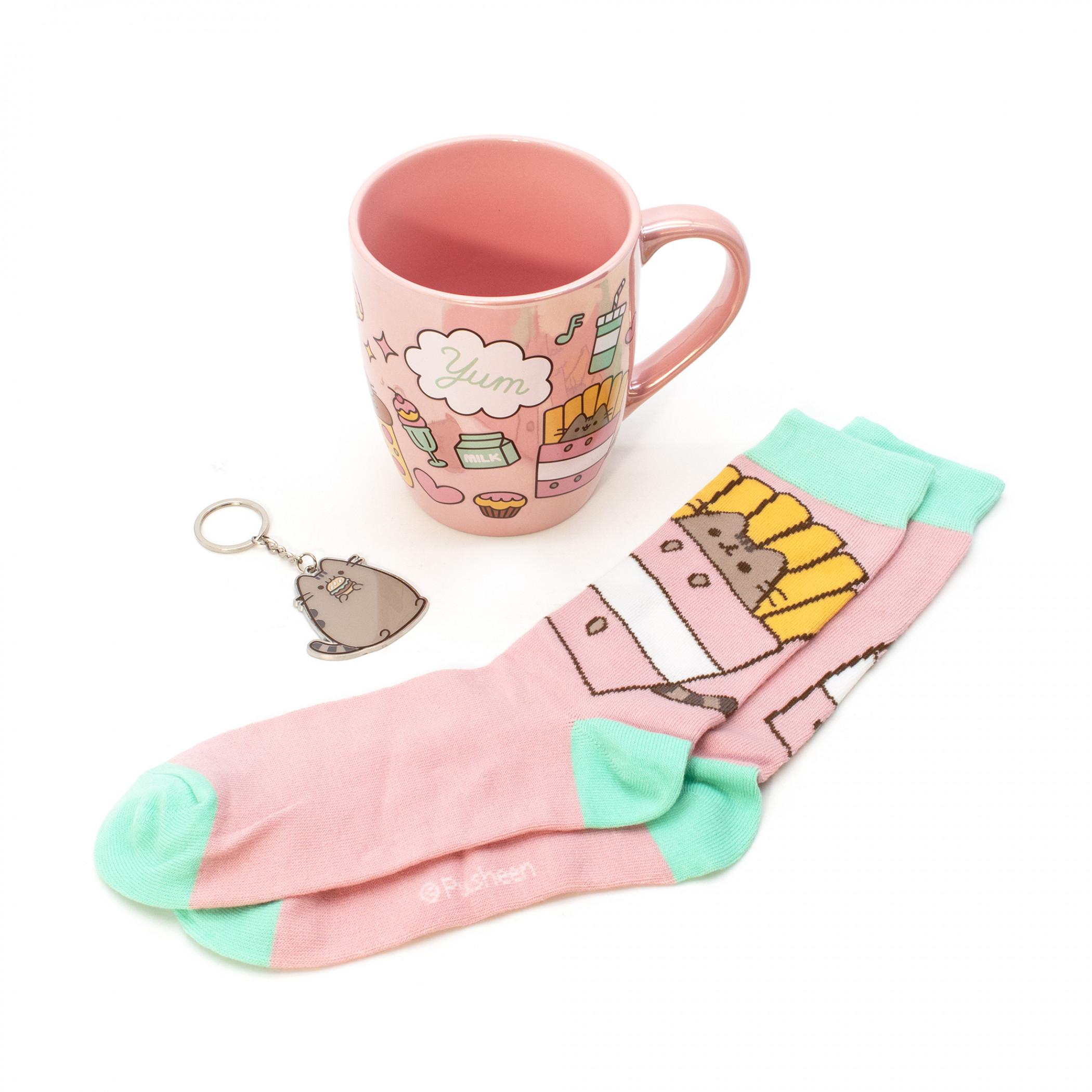 Pusheen Yum Giftbox with Mug  Socks  Keychain, Multi-Color