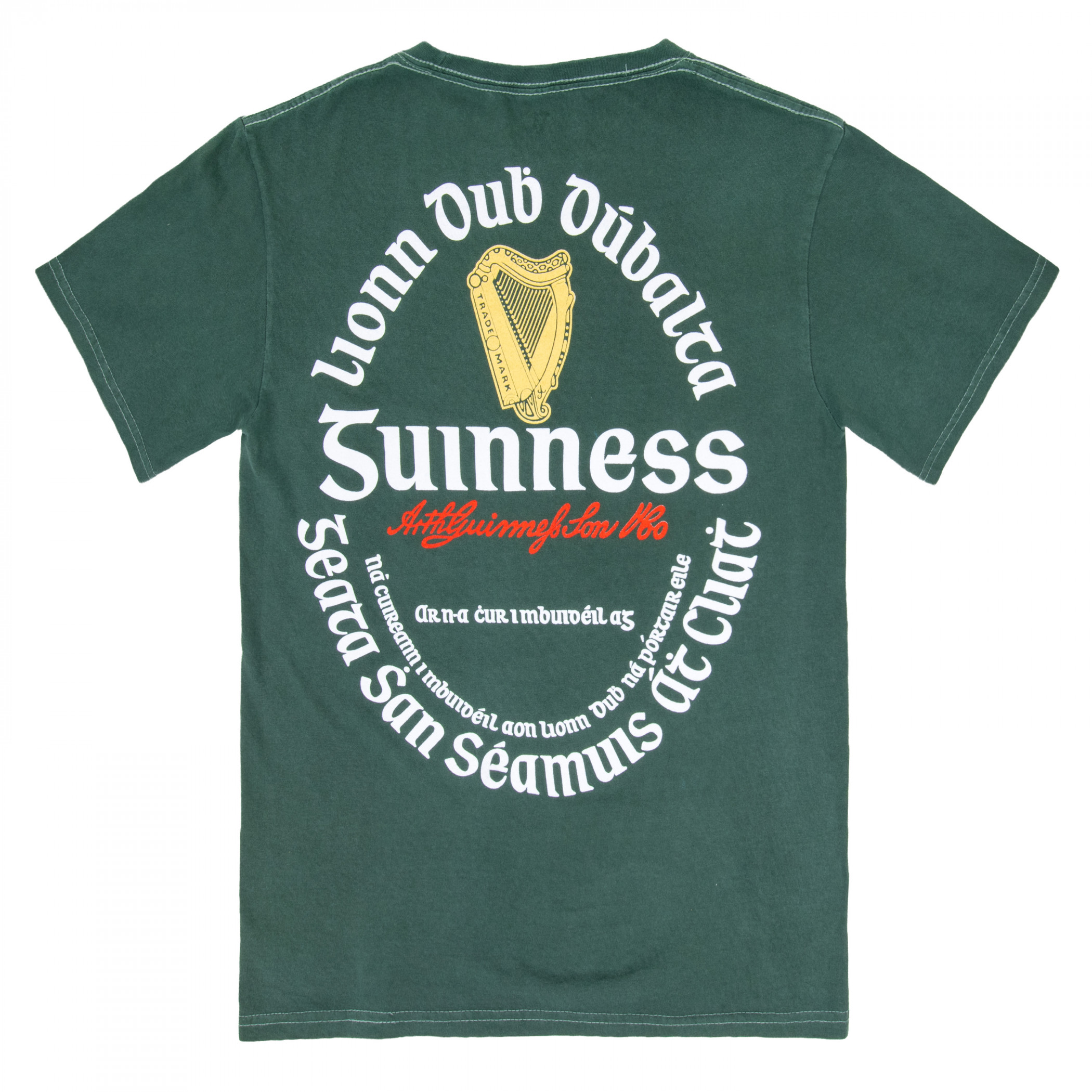 Guinness Irish Label Front Back Print Mineral Wash Premium T-Shirt