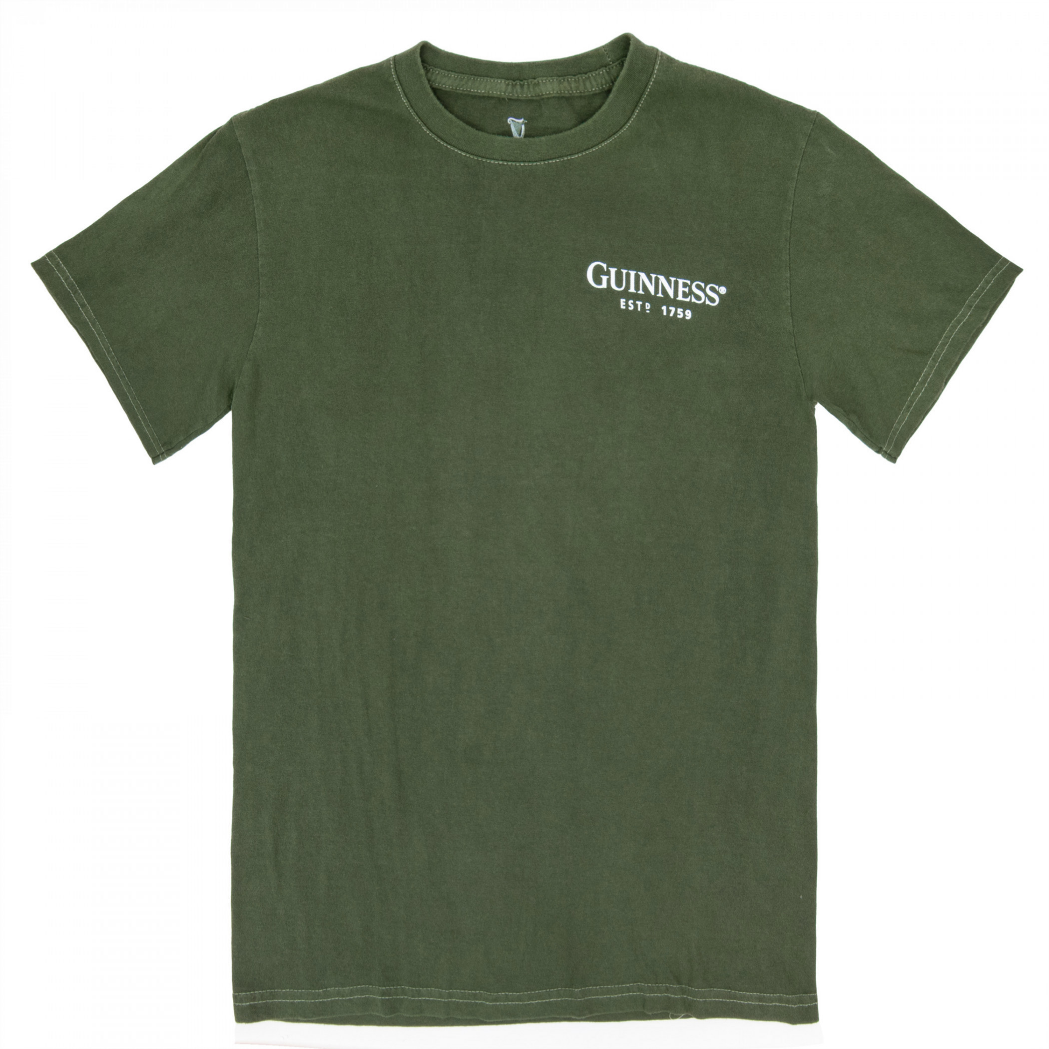 Guinness Irish Label Front Back Print Mineral Wash Premium T-Shirt