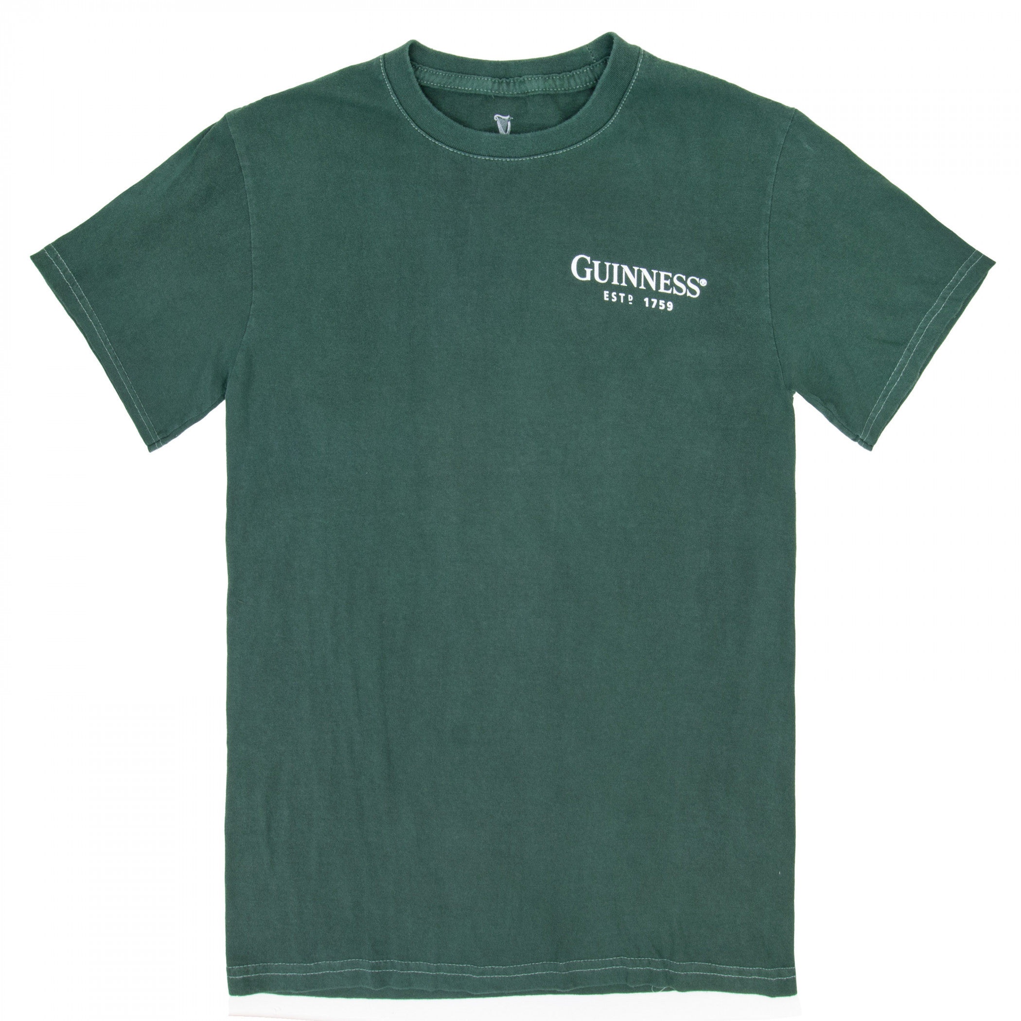 Guinness Irish Label Front Back Print Mineral Wash Premium T-Shirt