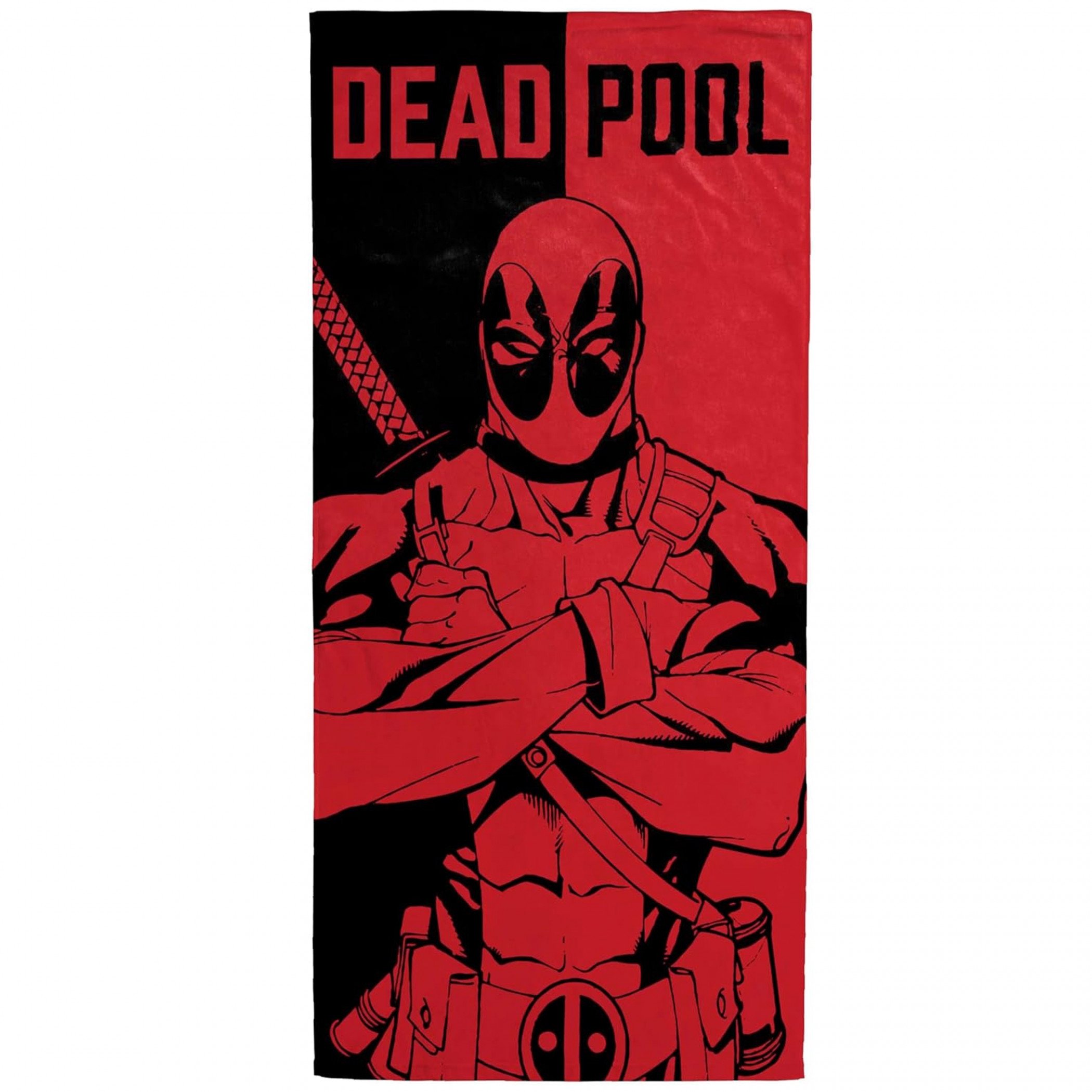 Deadpool Pool Father Red & Black Beach Towel, Multi-Color
