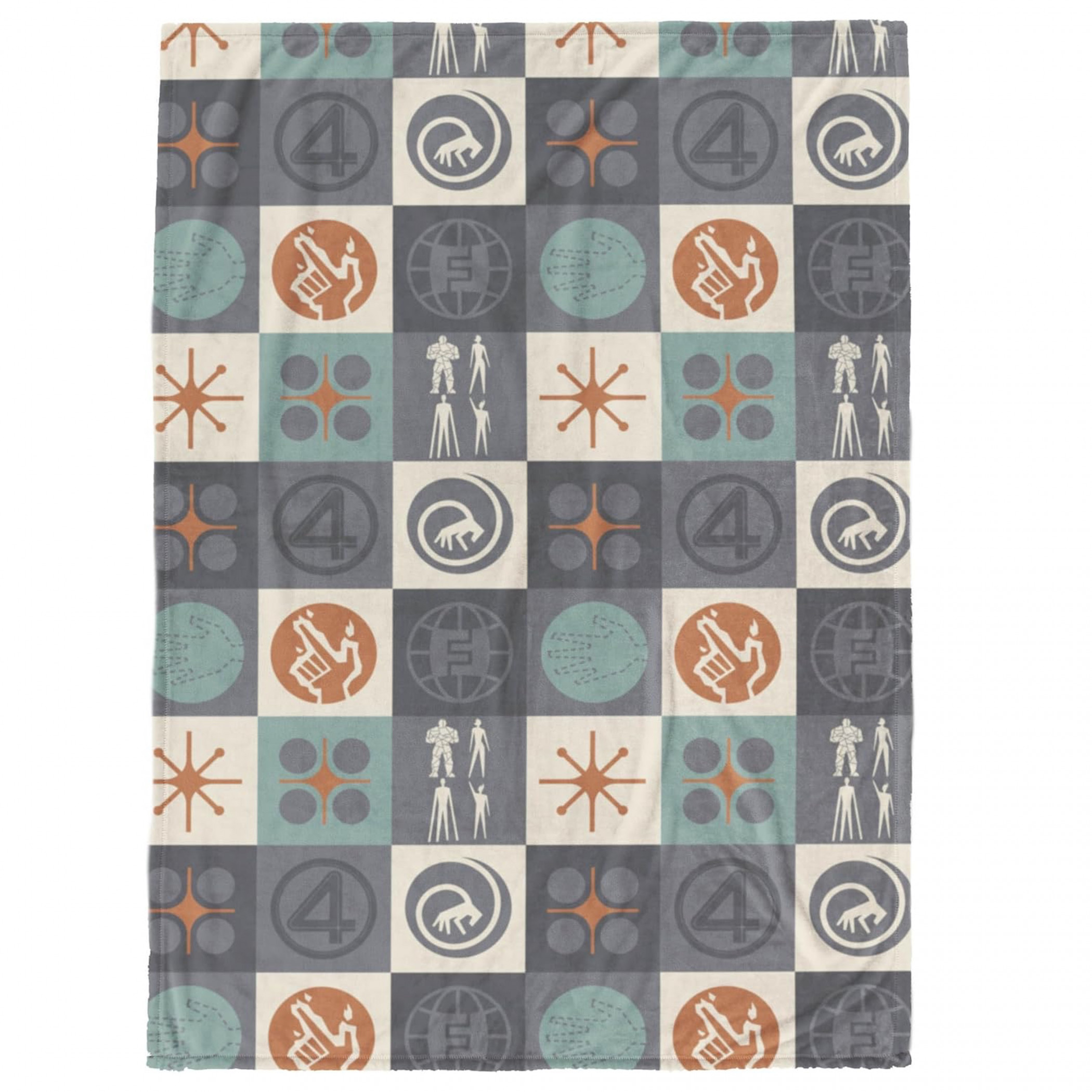 Fantastic 4 Mid Century Modern 50x70' Silk Touch Throw Blanket, Multi-Color