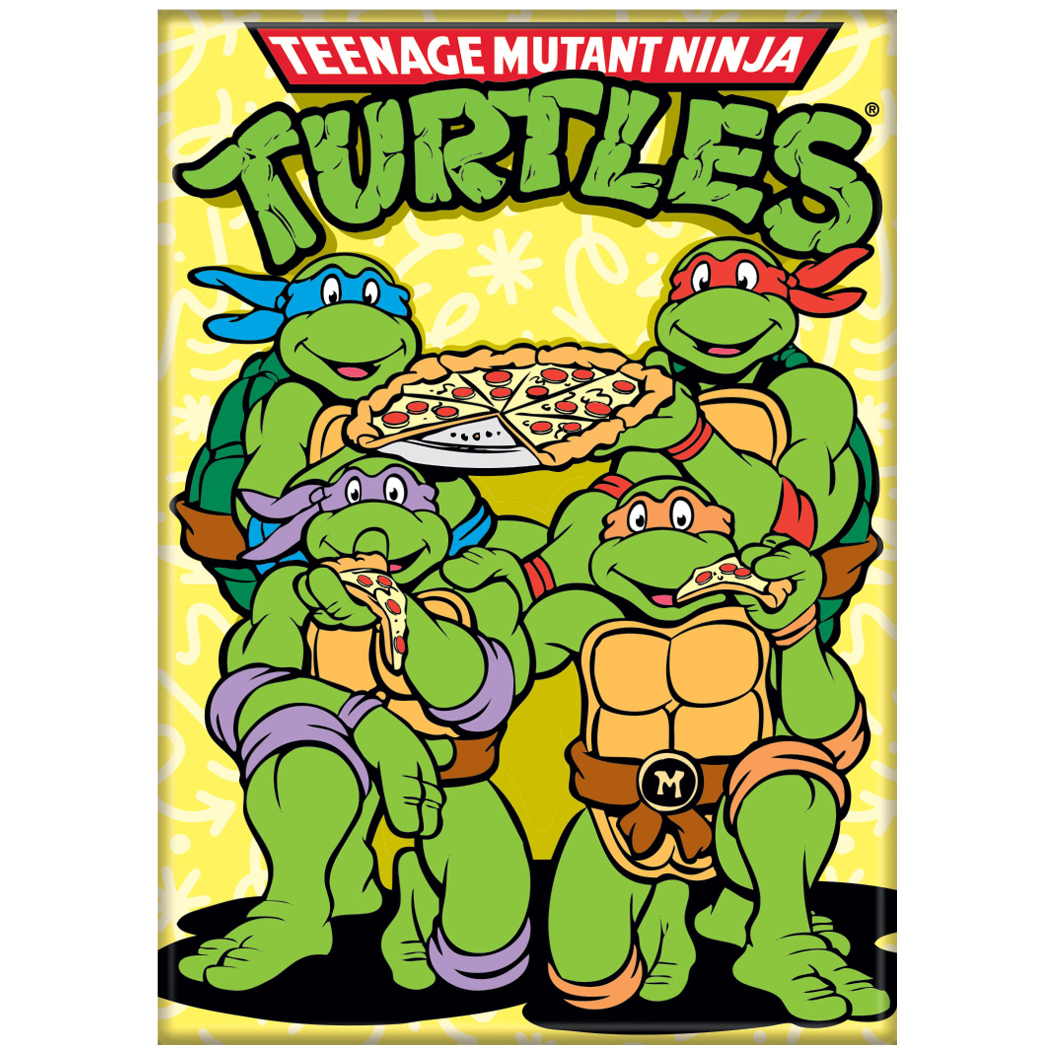 Teenage Mutant Ninja Turtles Team Eating Pizza Magnet, Multi-Color