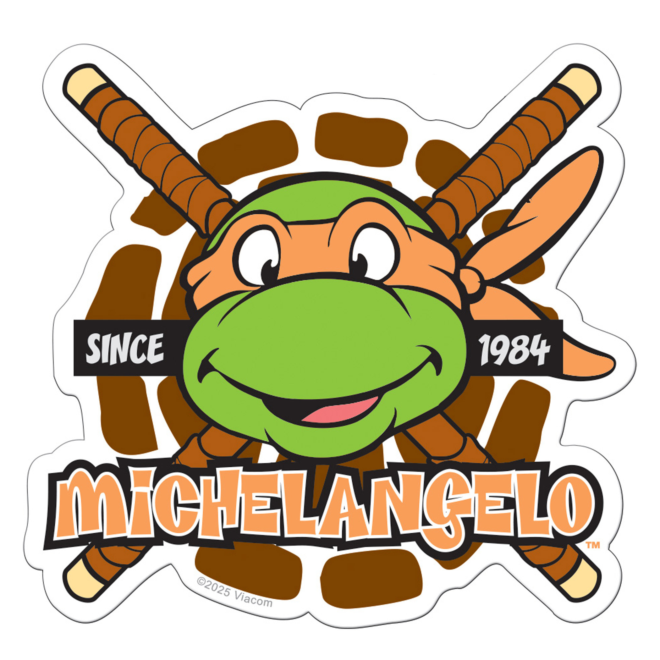 Teenage Mutant Ninja Turtles Michangelo's Head Die Cut Sticker, Multi-Color
