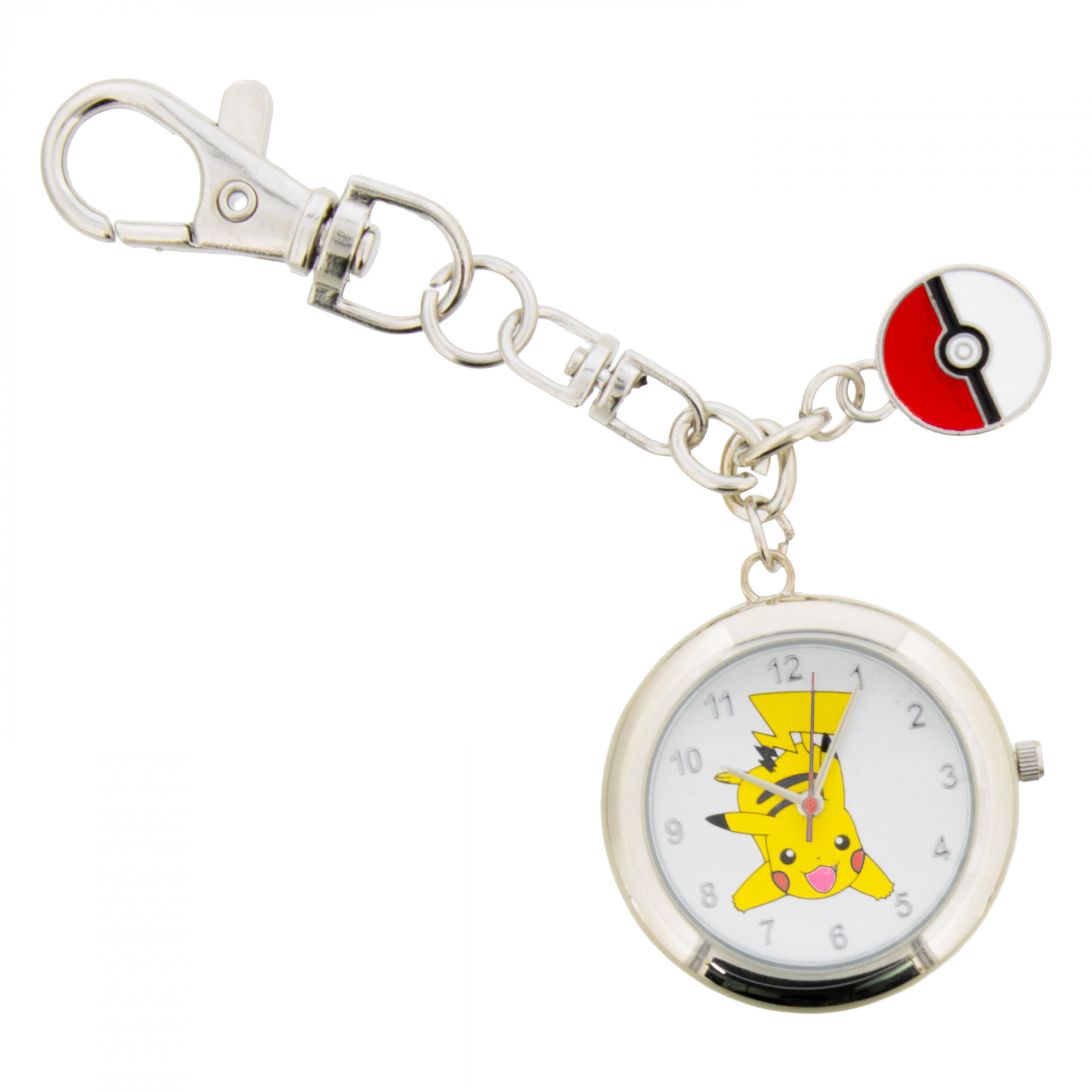 Pokemon Pikachu Analog Bag Charm Pocket Watch, Multi-Color