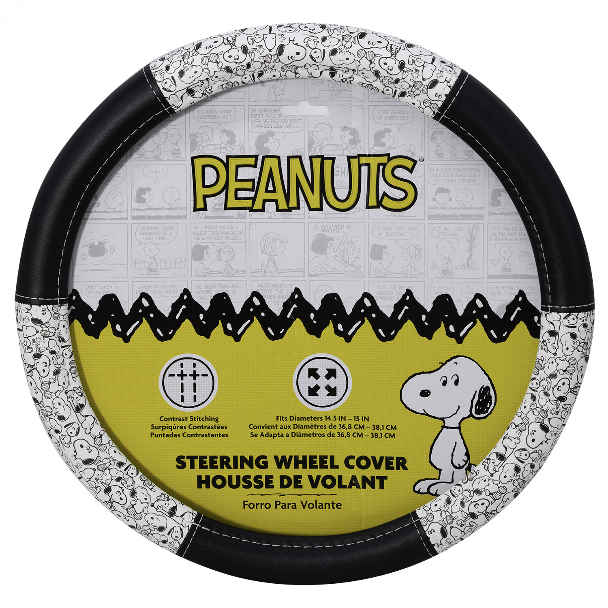 Peanuts Snoopy Expressions Steering Wheel Cover, Multi-Color