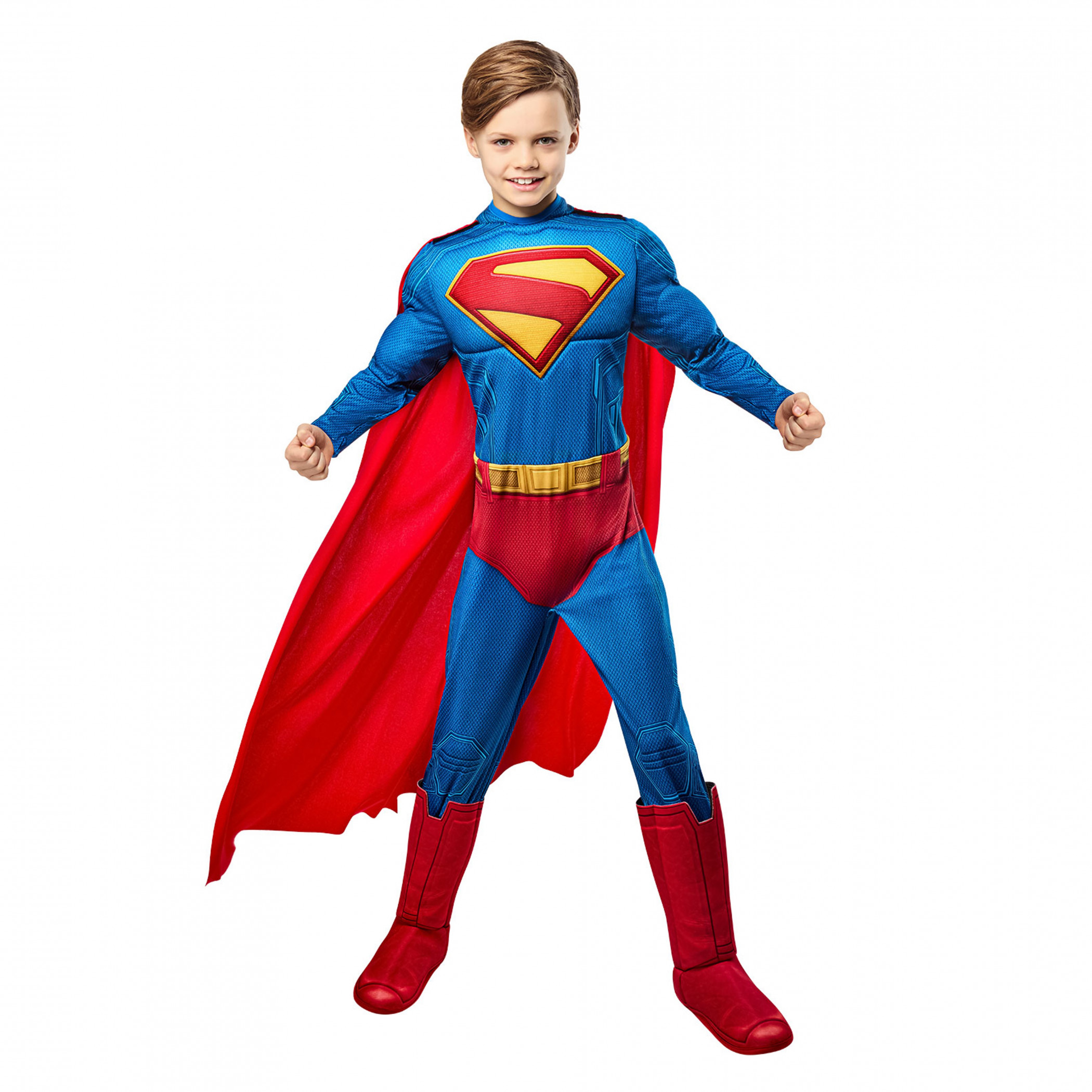 Superman Deluxe Kids Costume with Cape, Multi-Color