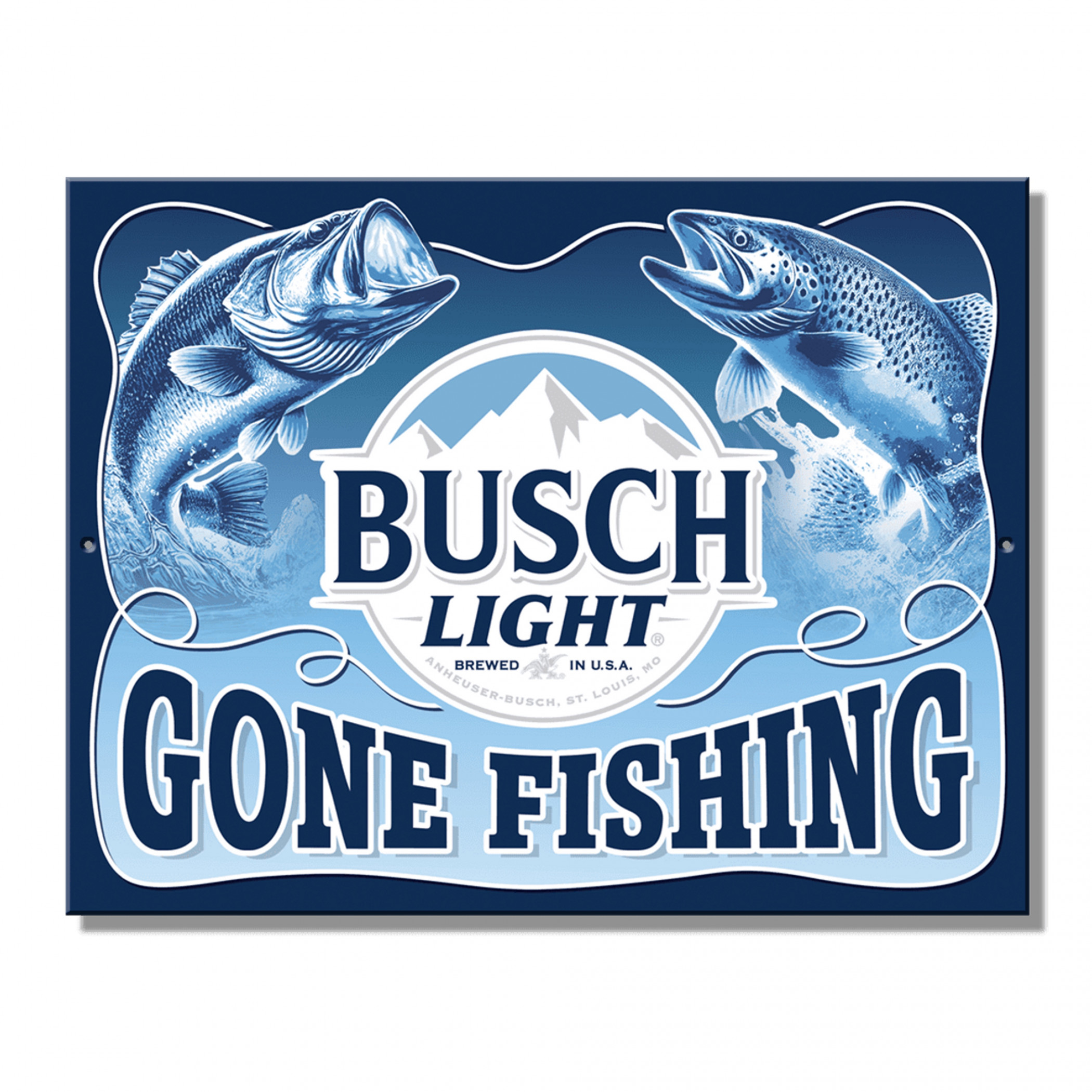 Busch Light Gone Fishing Tin Sign 10.75' x 8.25'