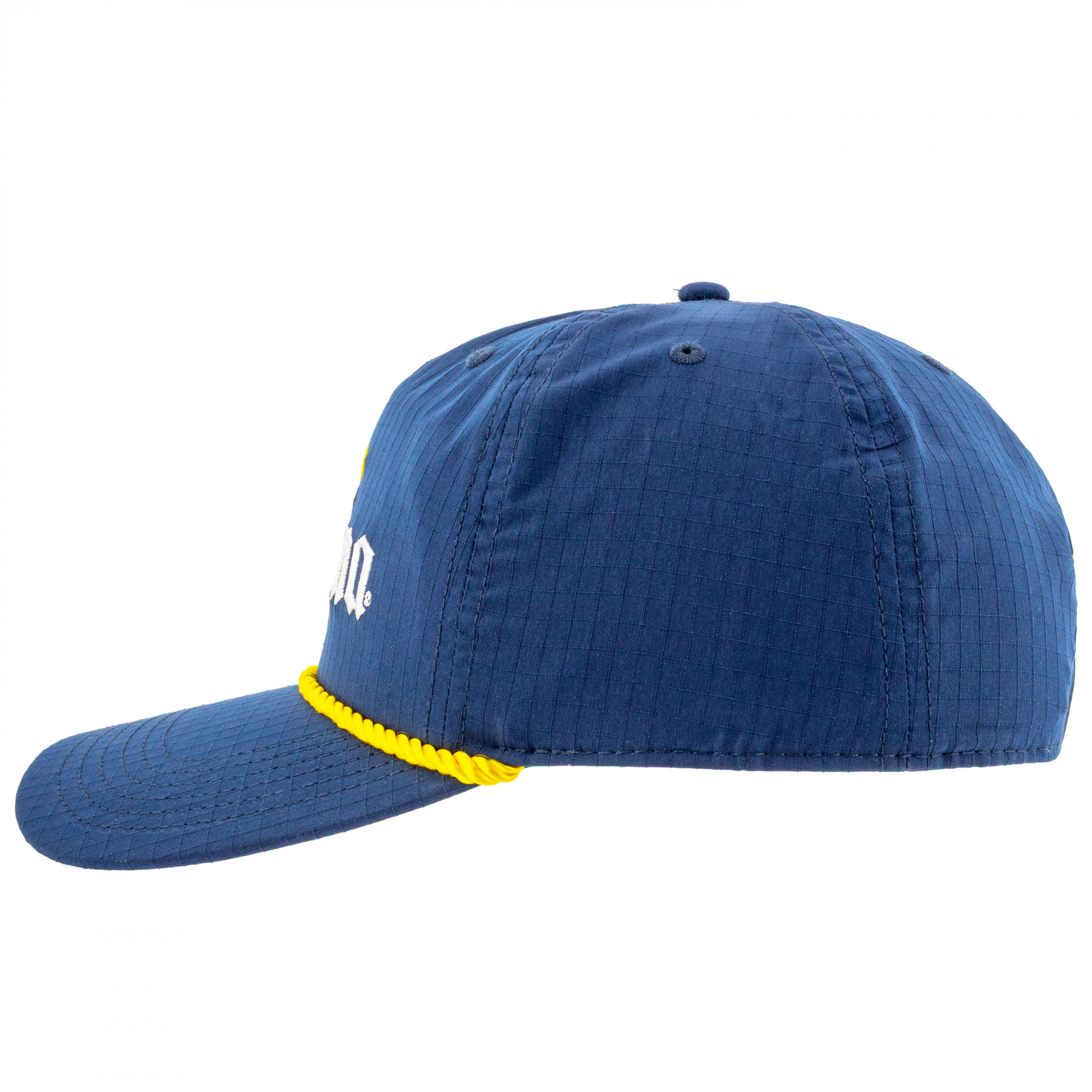 Corona Embroidered Logo Blue Snapback Hat with Yellow Rope