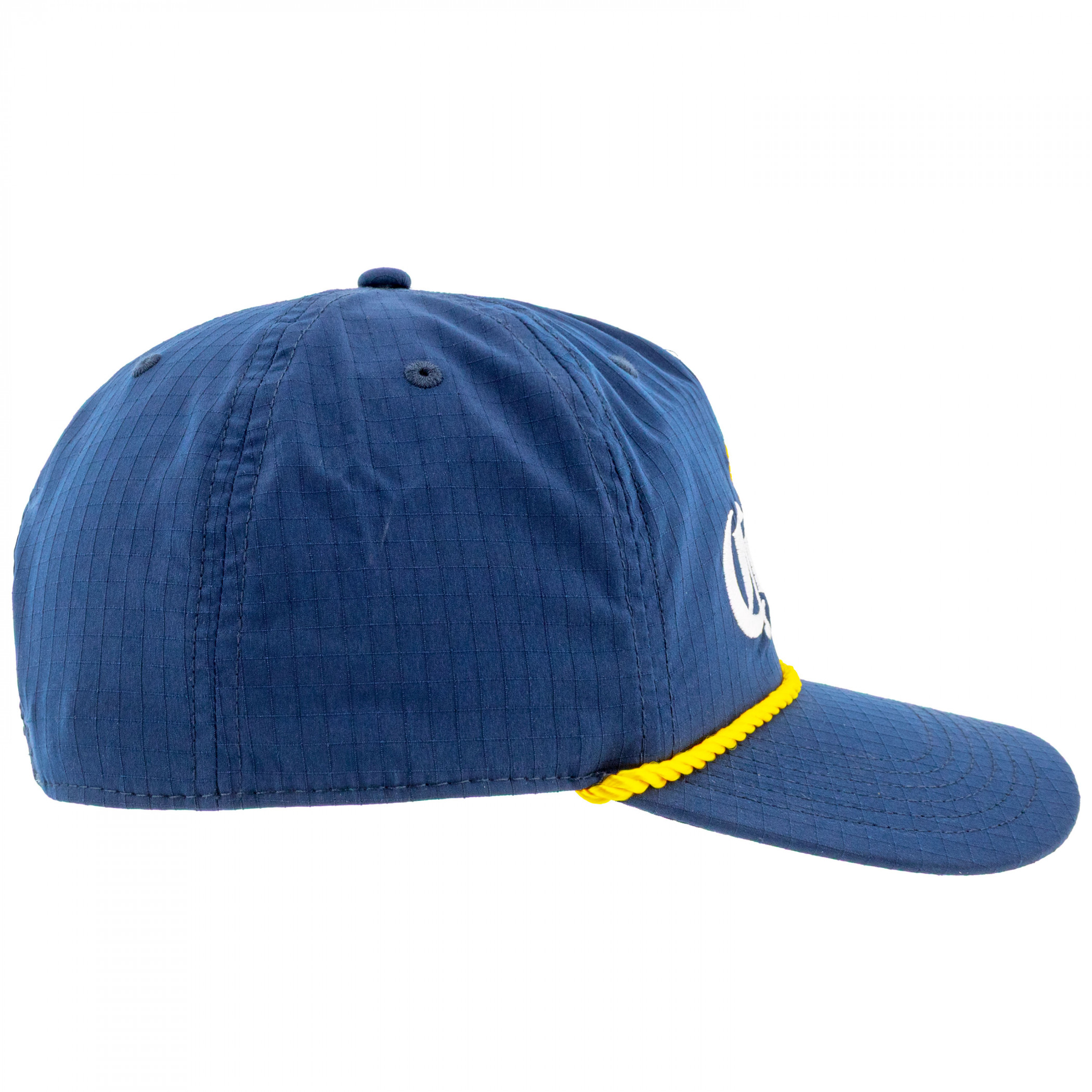Corona Embroidered Logo Blue Snapback Hat with Yellow Rope