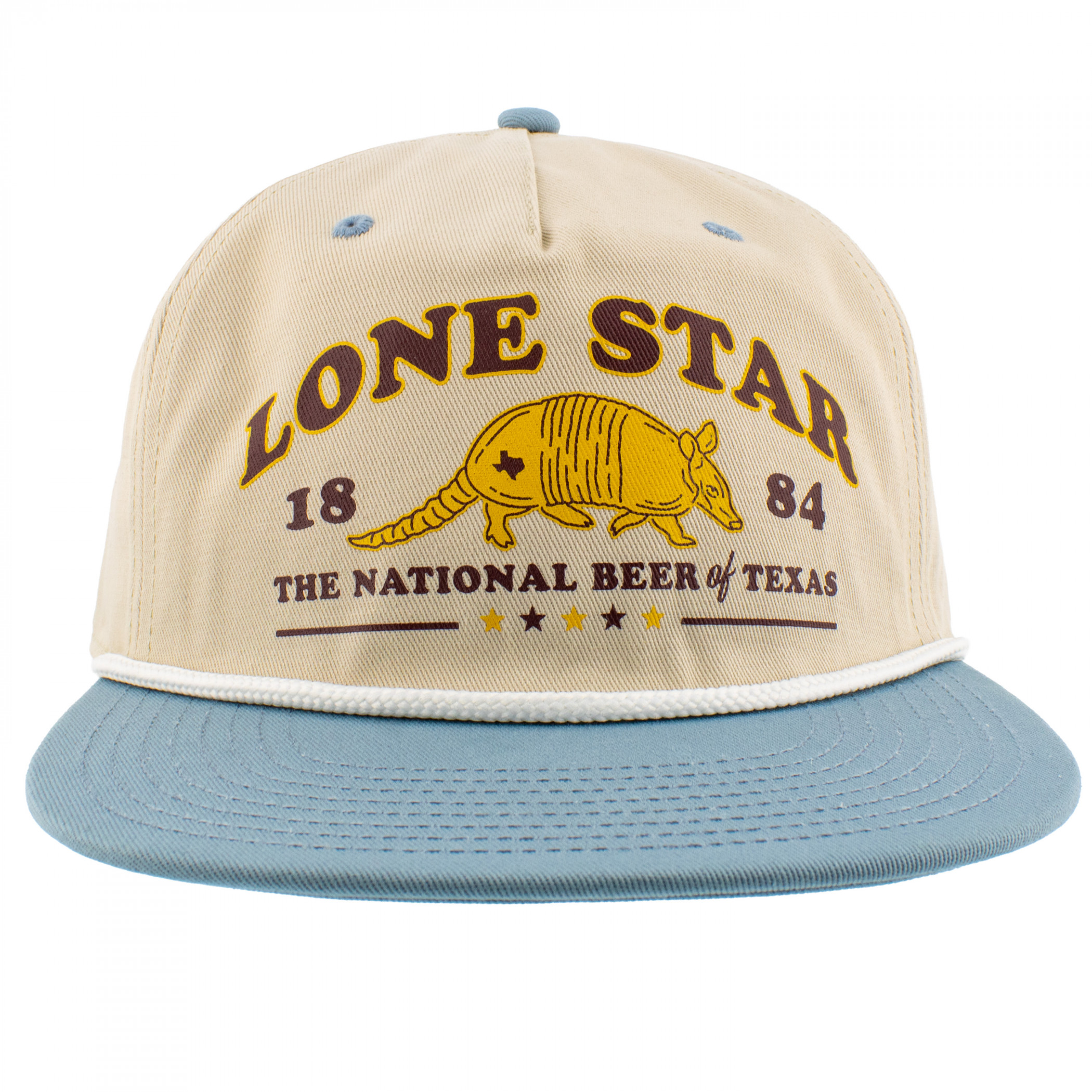 Lone Star Arched Text Over Armadillo Snapback Hat