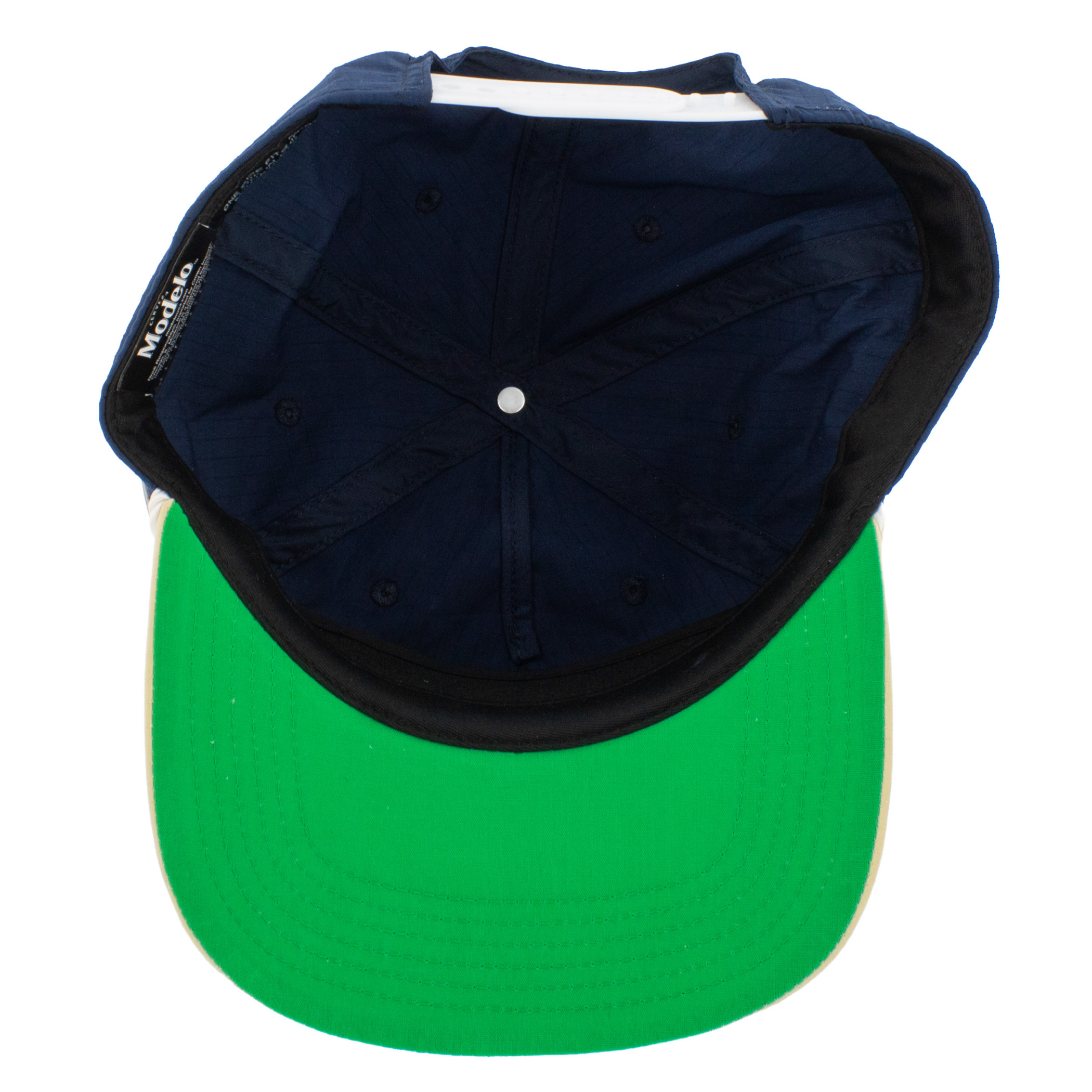 Modelo Embroidered Logo Tri Tone Snapback Hat with Rope