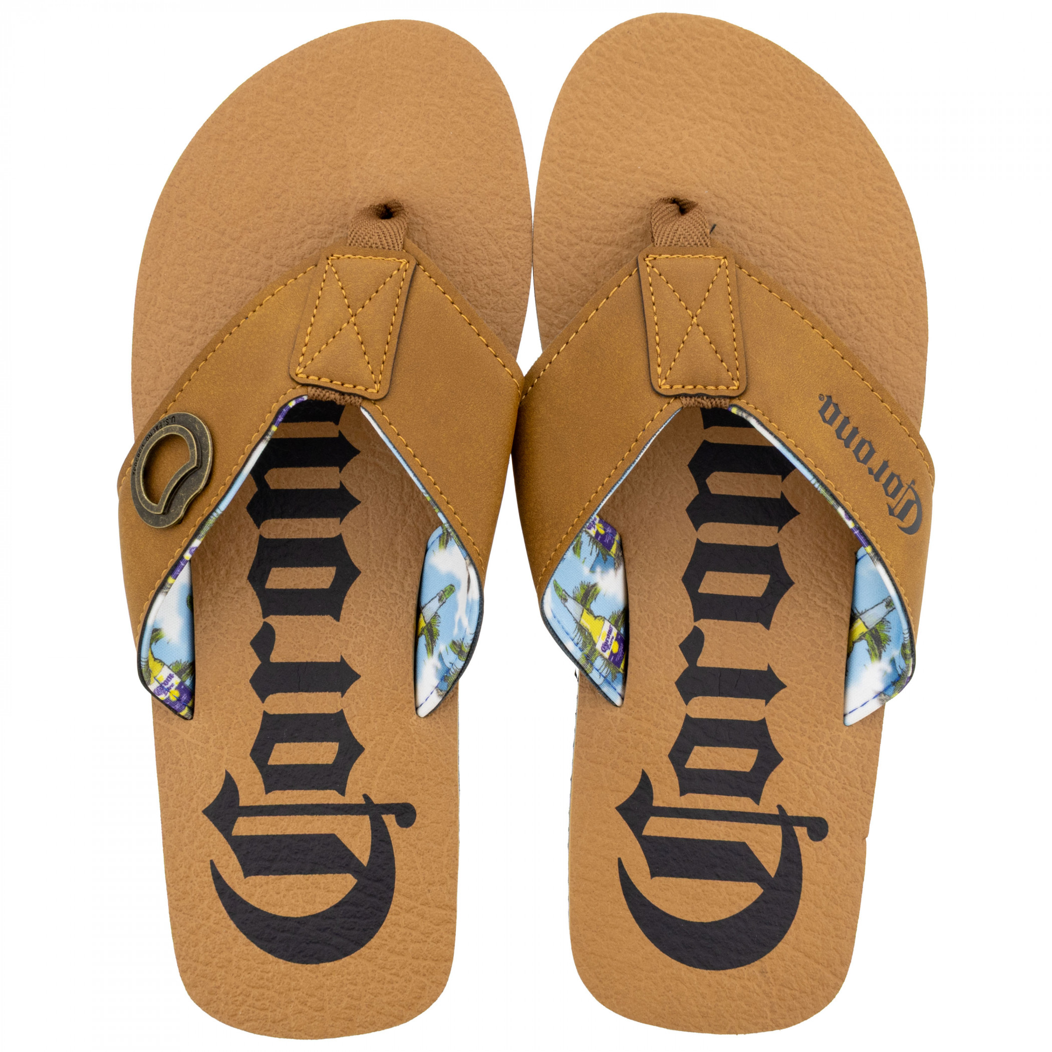 Corona Extra Bottle Strap Flip Flop Sandals with Bottle Opener