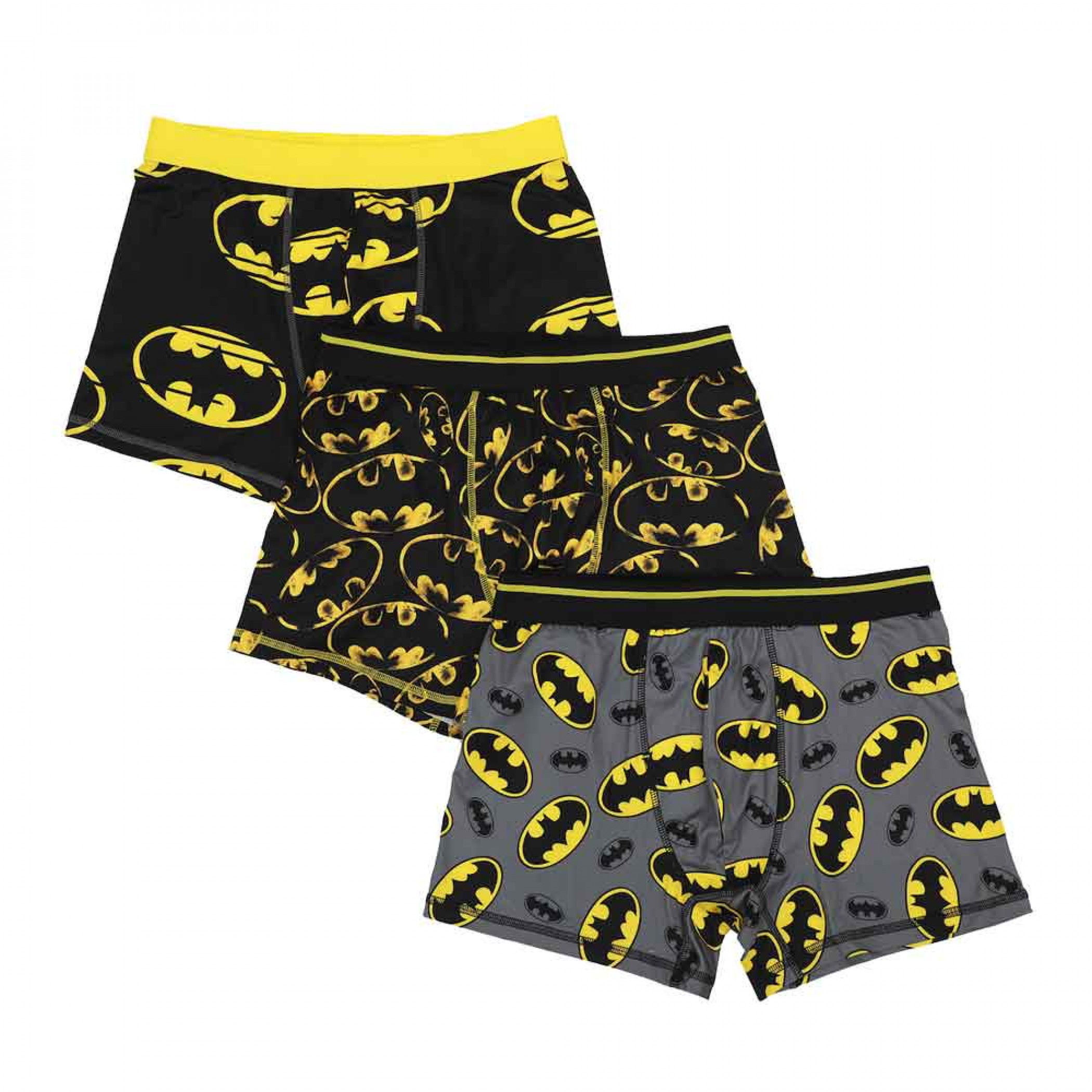 Batman Logo Collage 3-Pair Pack of Boxer Briefs, Multi-Color