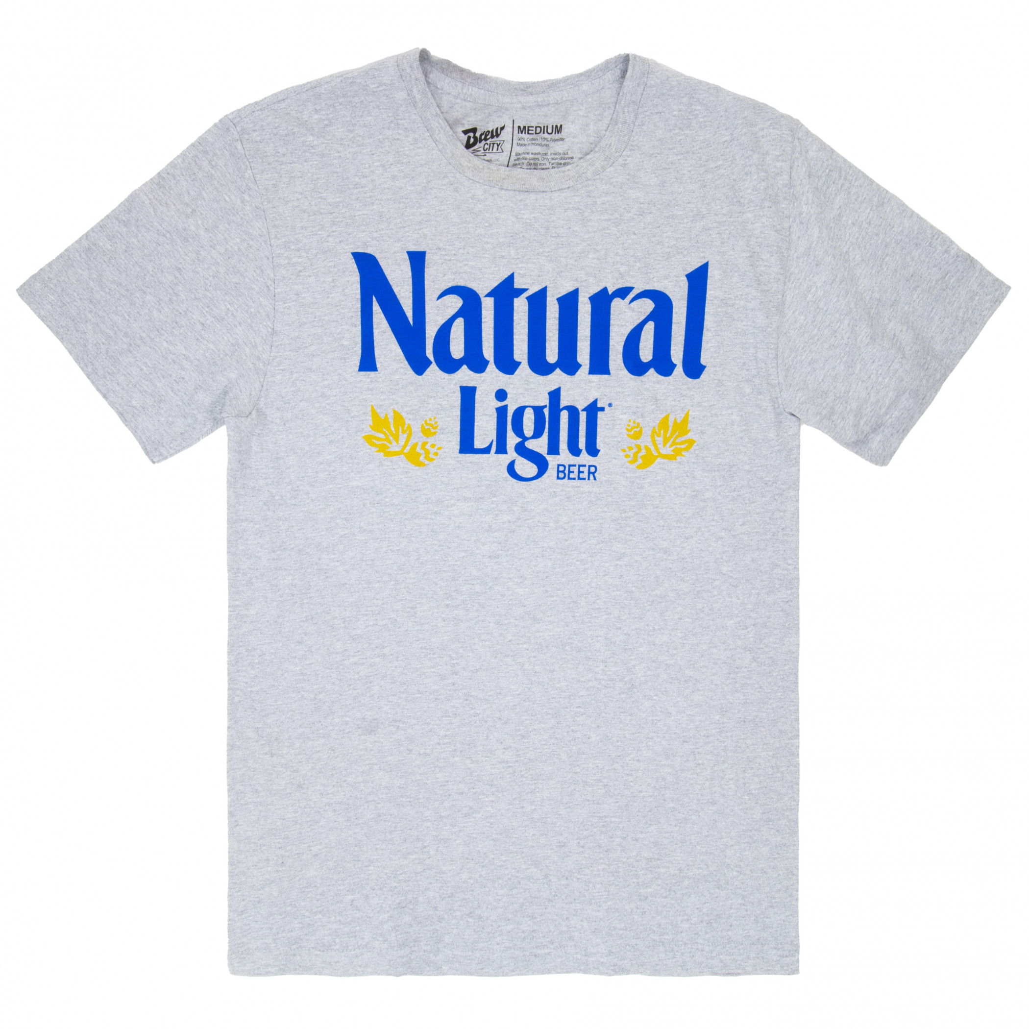 Natural Light Men's Grey Vintage Logo T-Shirt
