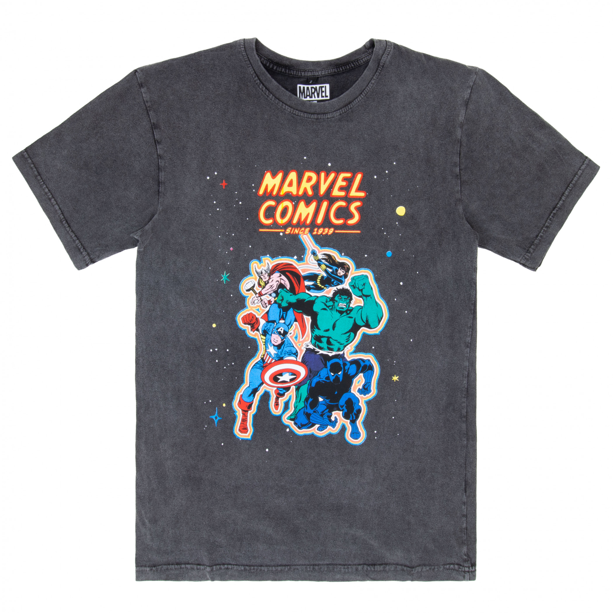 Marvel Avengers Stone Wash Charcoal T-Shirt, Grey