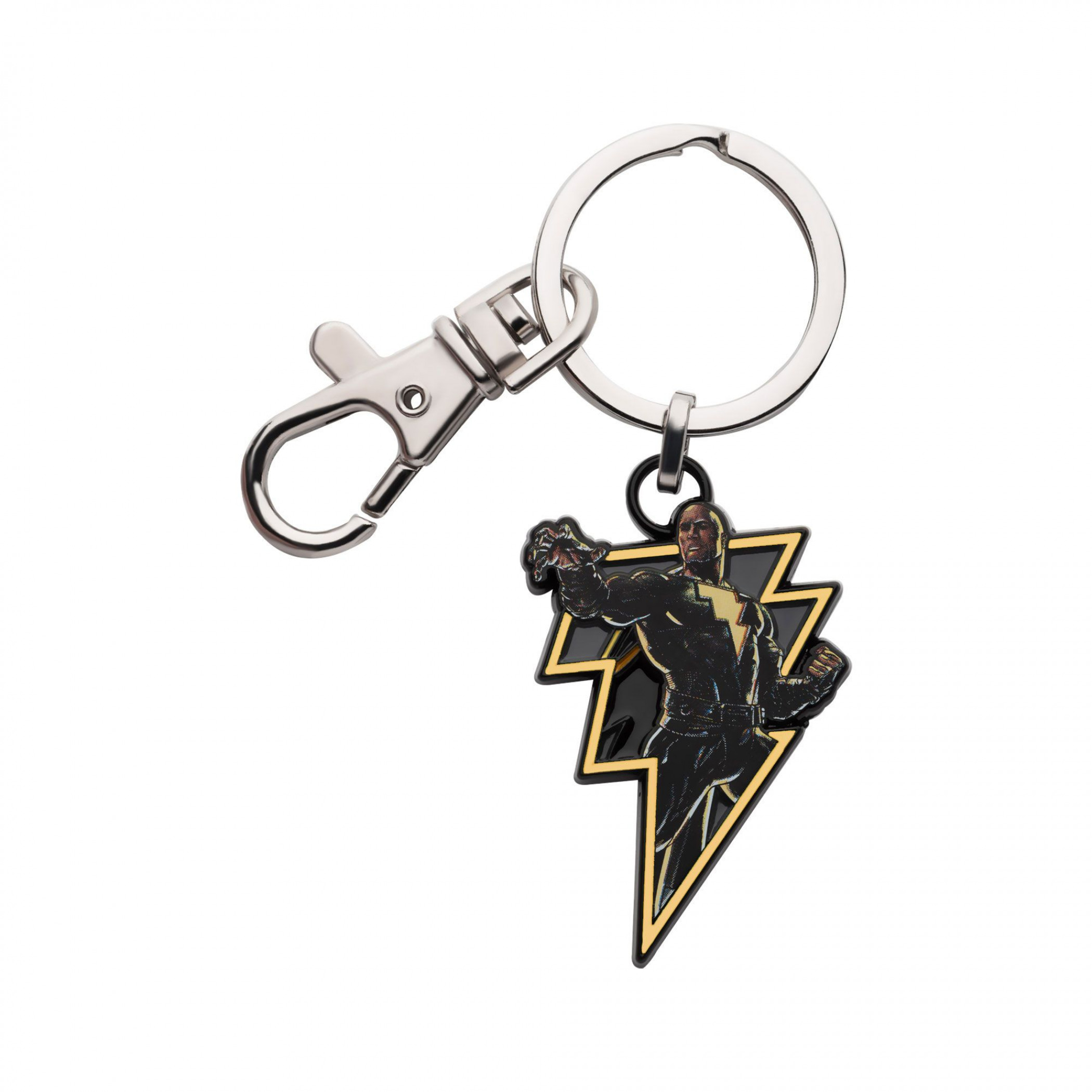 Black Adam Lightning Logo Keychain, Gold