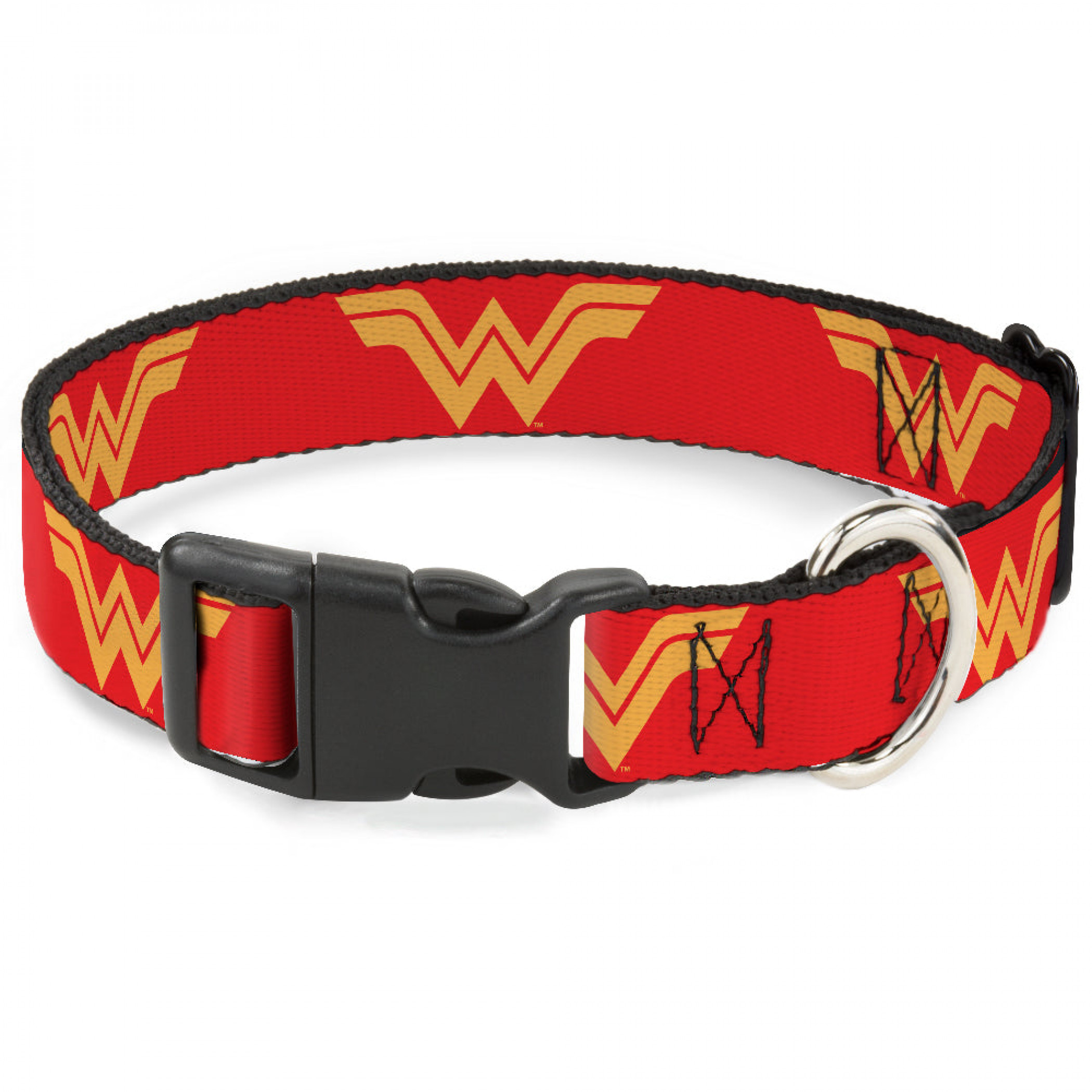DC League of Super-Pets Wonder Woman 1' Wide Large Dog Collar, Red