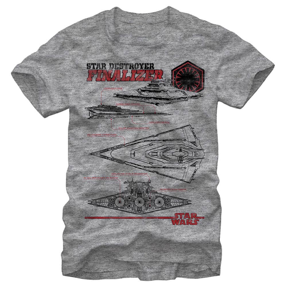 Star Wars Episode 7 Death Triangle Gray T-Shirt, Grey