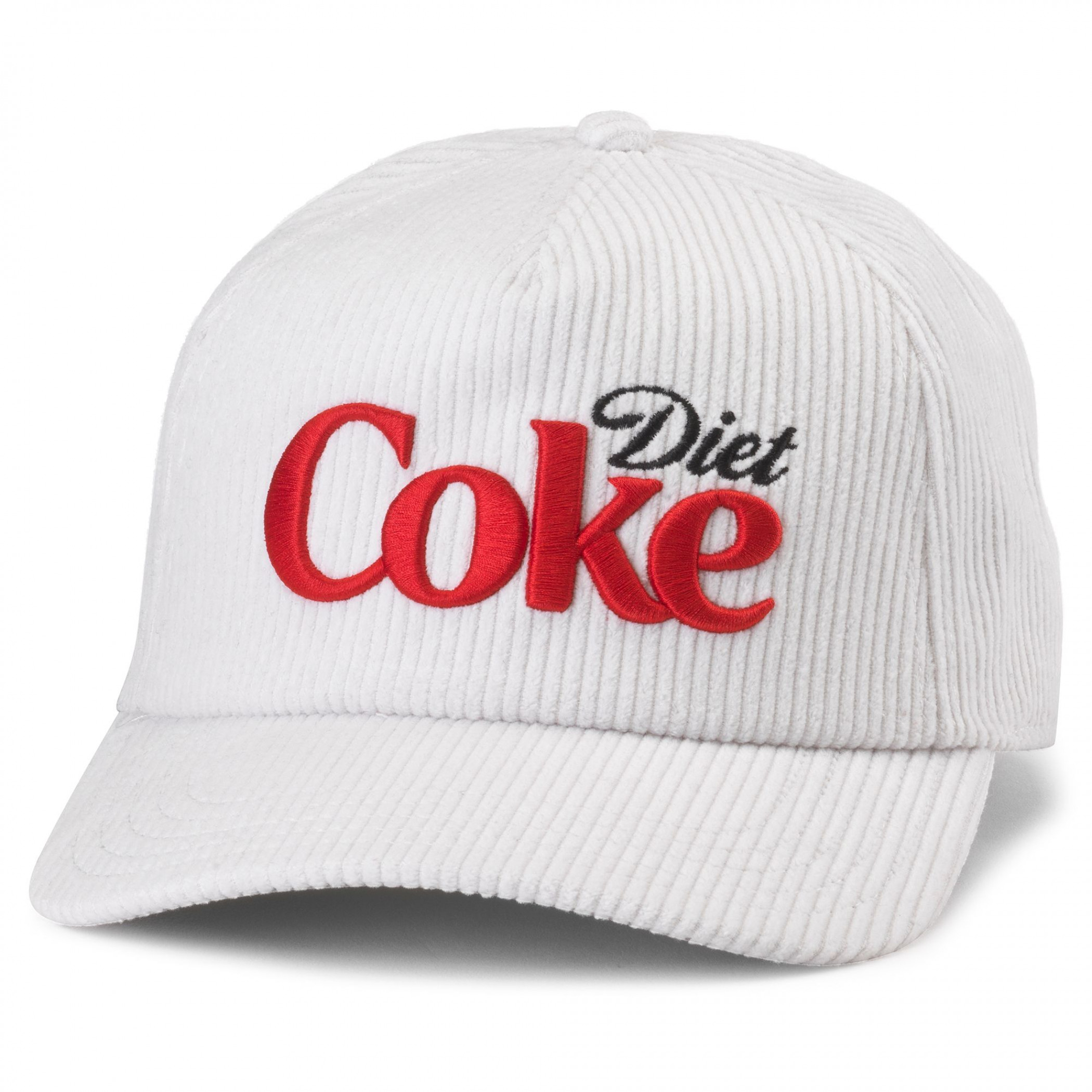 Diet Coke Logo Embroidered Corduroy Adjustable Hat